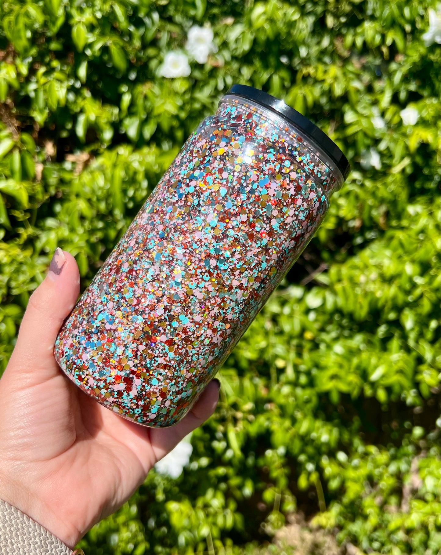 16 oz Acrylic Snow Globe Cute Pumpkin Glitter Tumbler