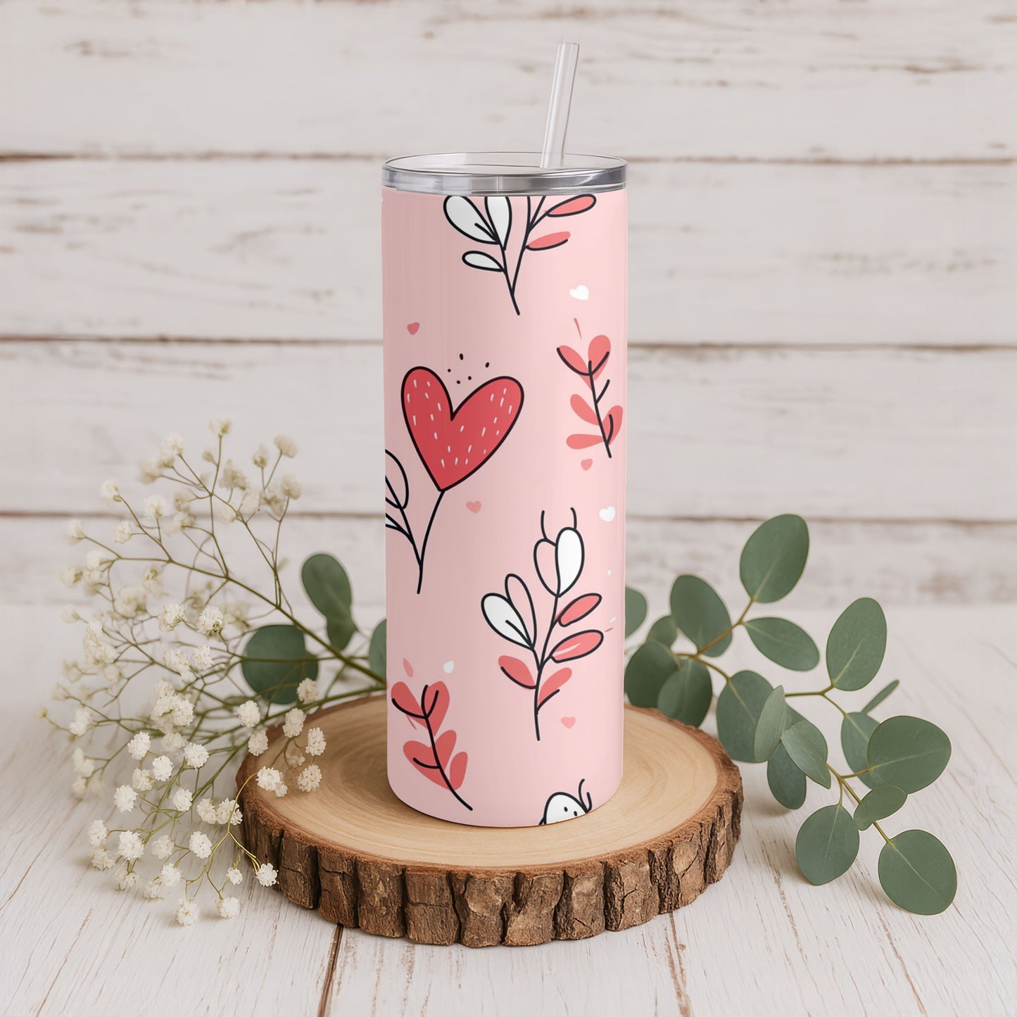 Whimsical Hearts 20 oz. Skinny Tumbler