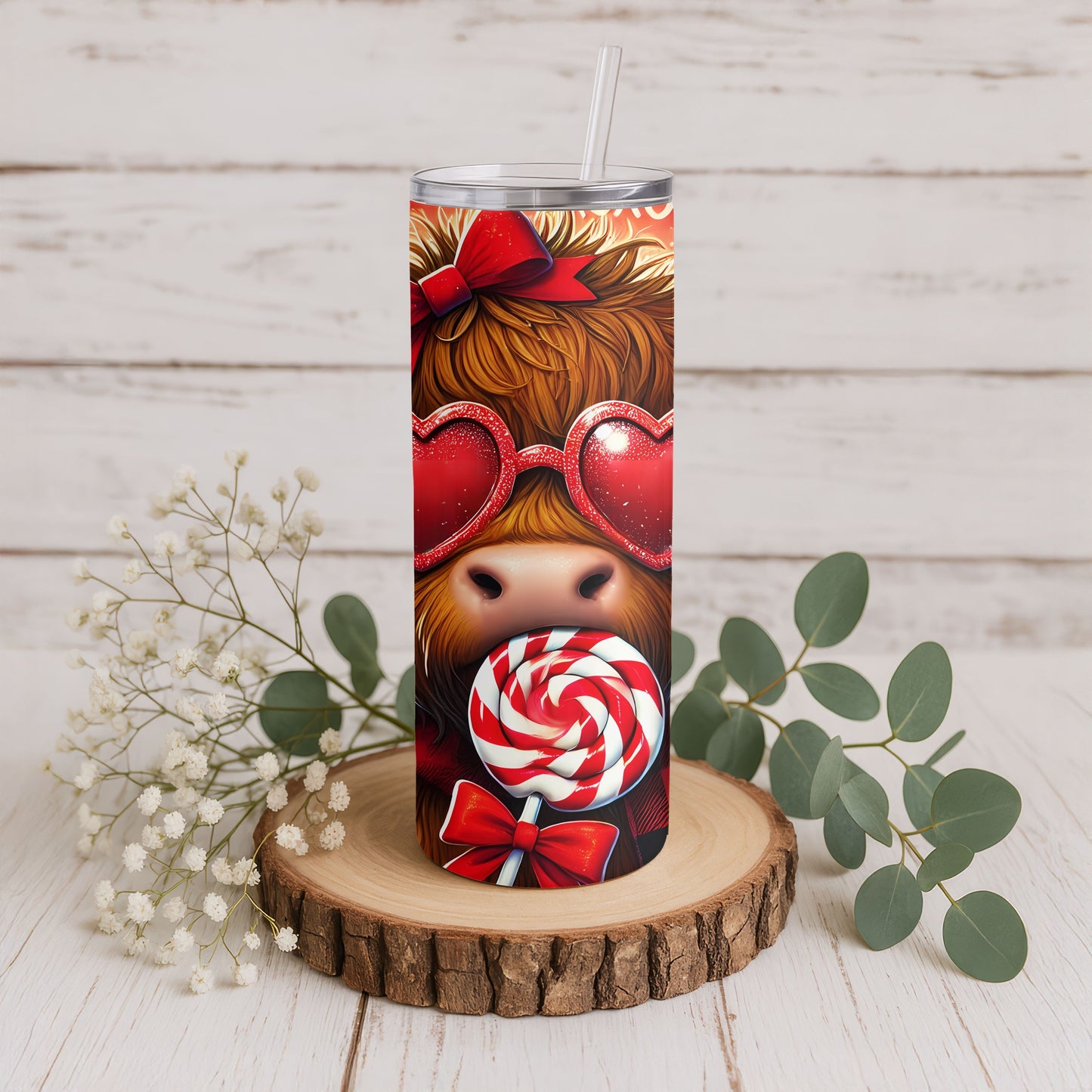 XOXO Highland Cow 20 oz. Skinny Tumbler