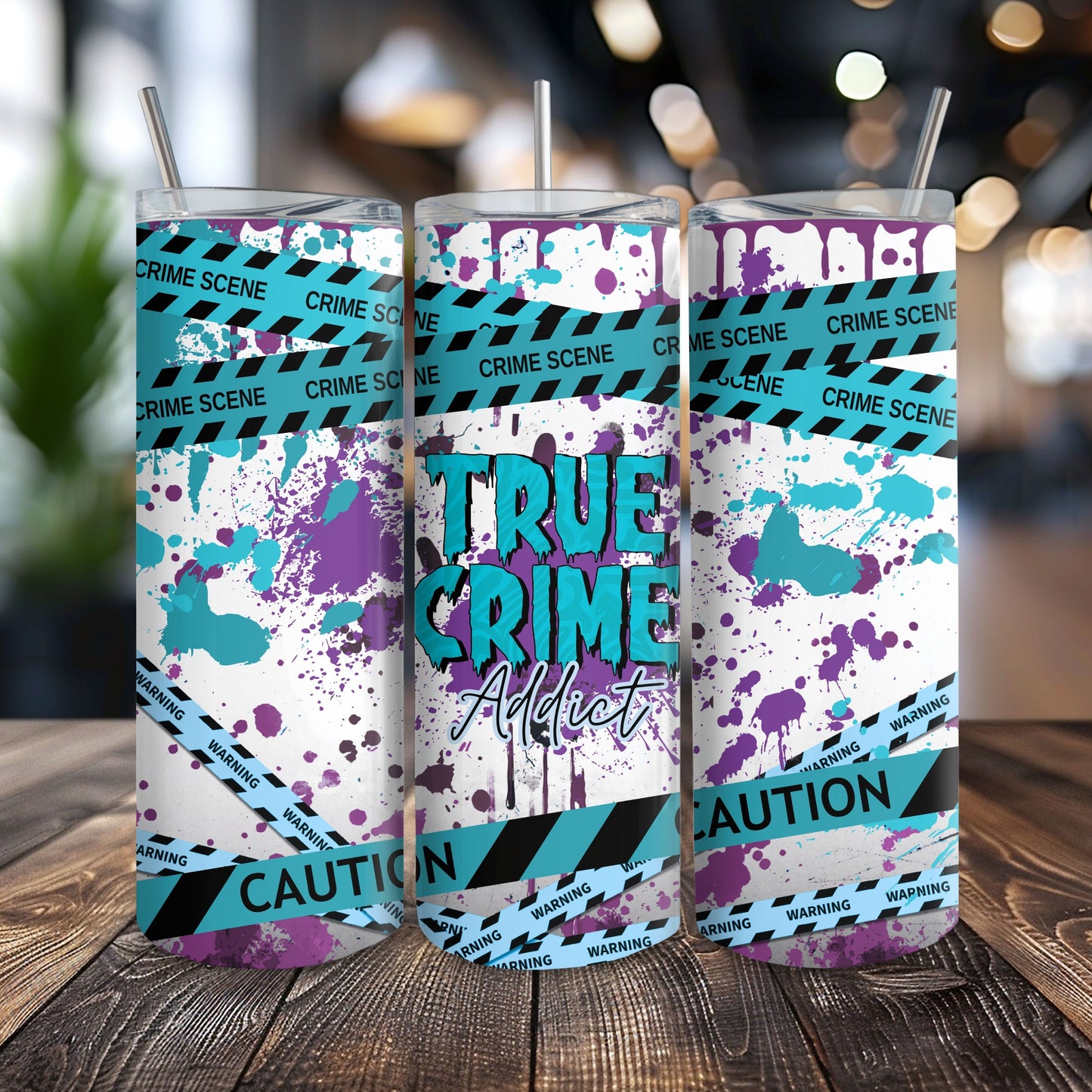 True Crime Addict Blue 20 oz. Skinny Tumbler