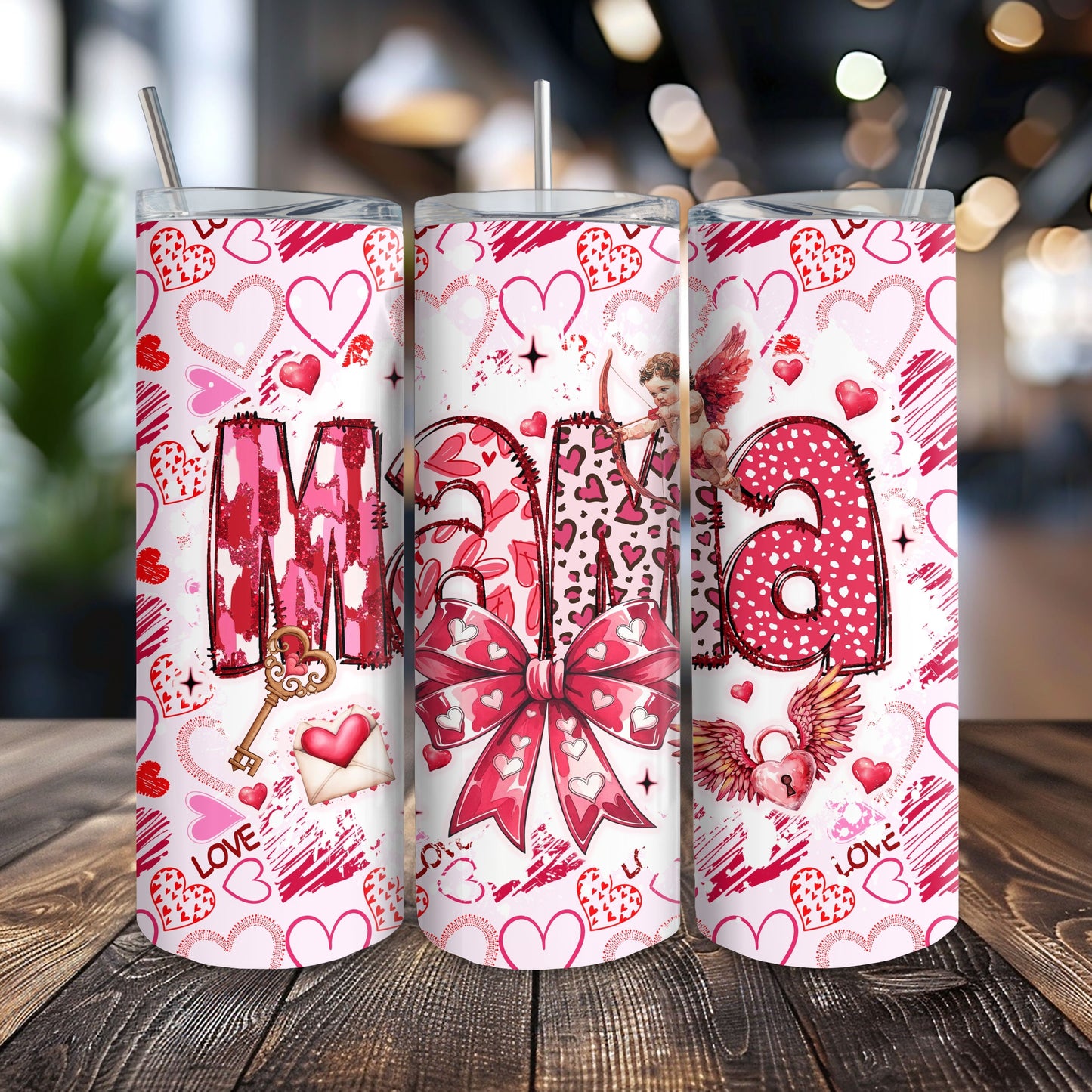 Mama Valentines Day 20 oz. Skinny Tumbler