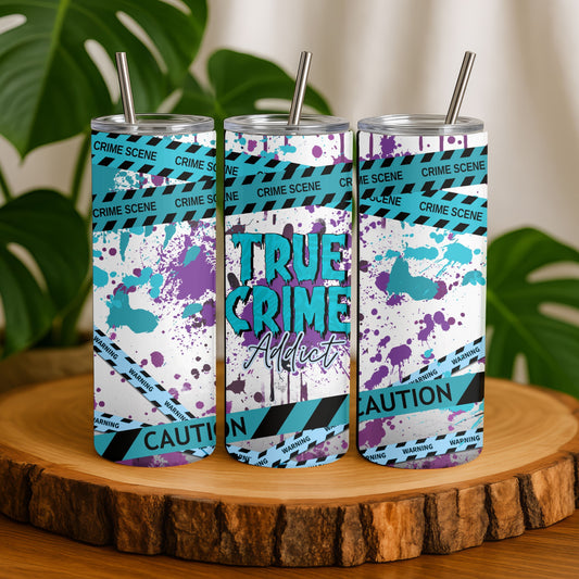 True Crime Addict Blue  20 oz. Skinny Tumbler