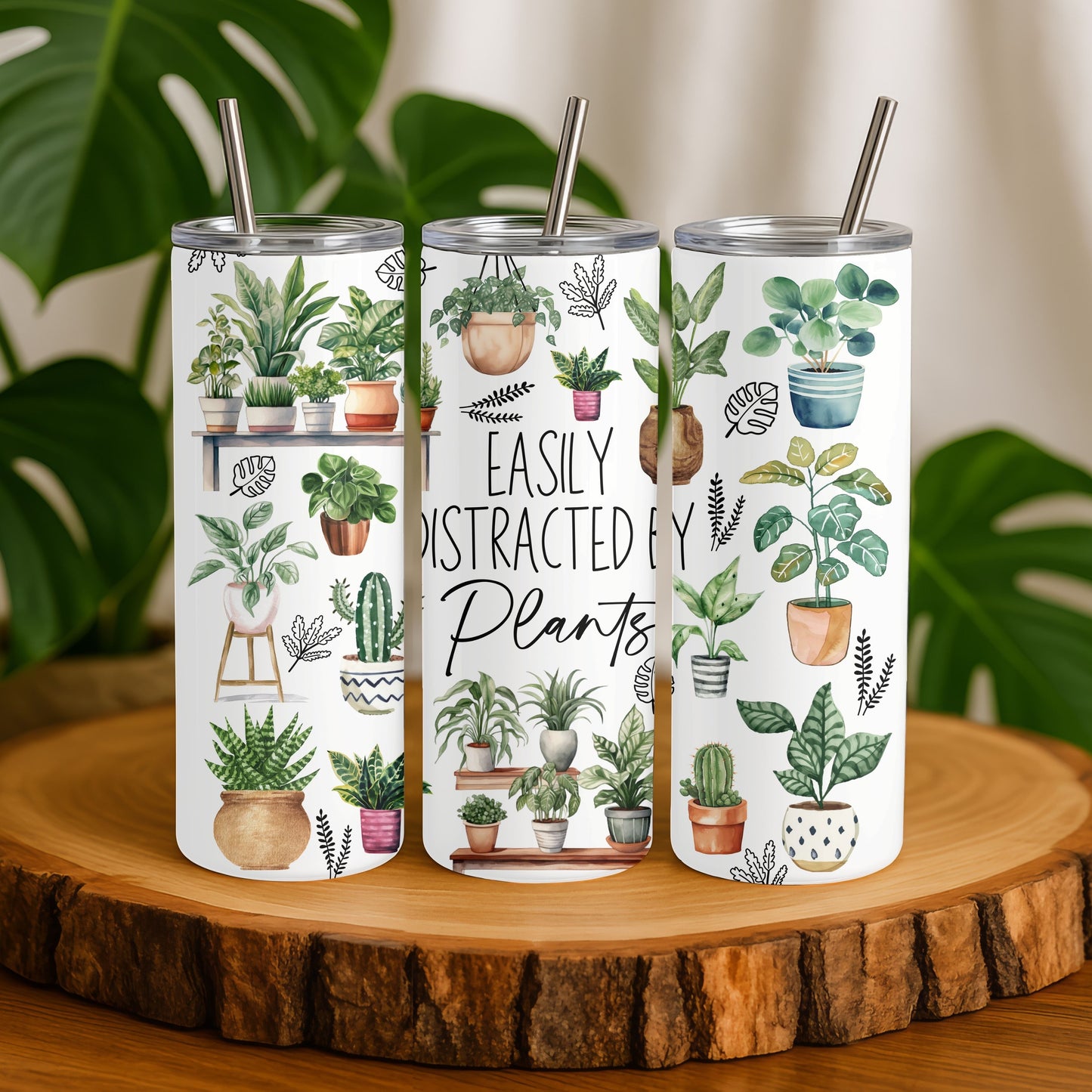 Easily Distracted by Plants 20 oz. Skinny Tumbler