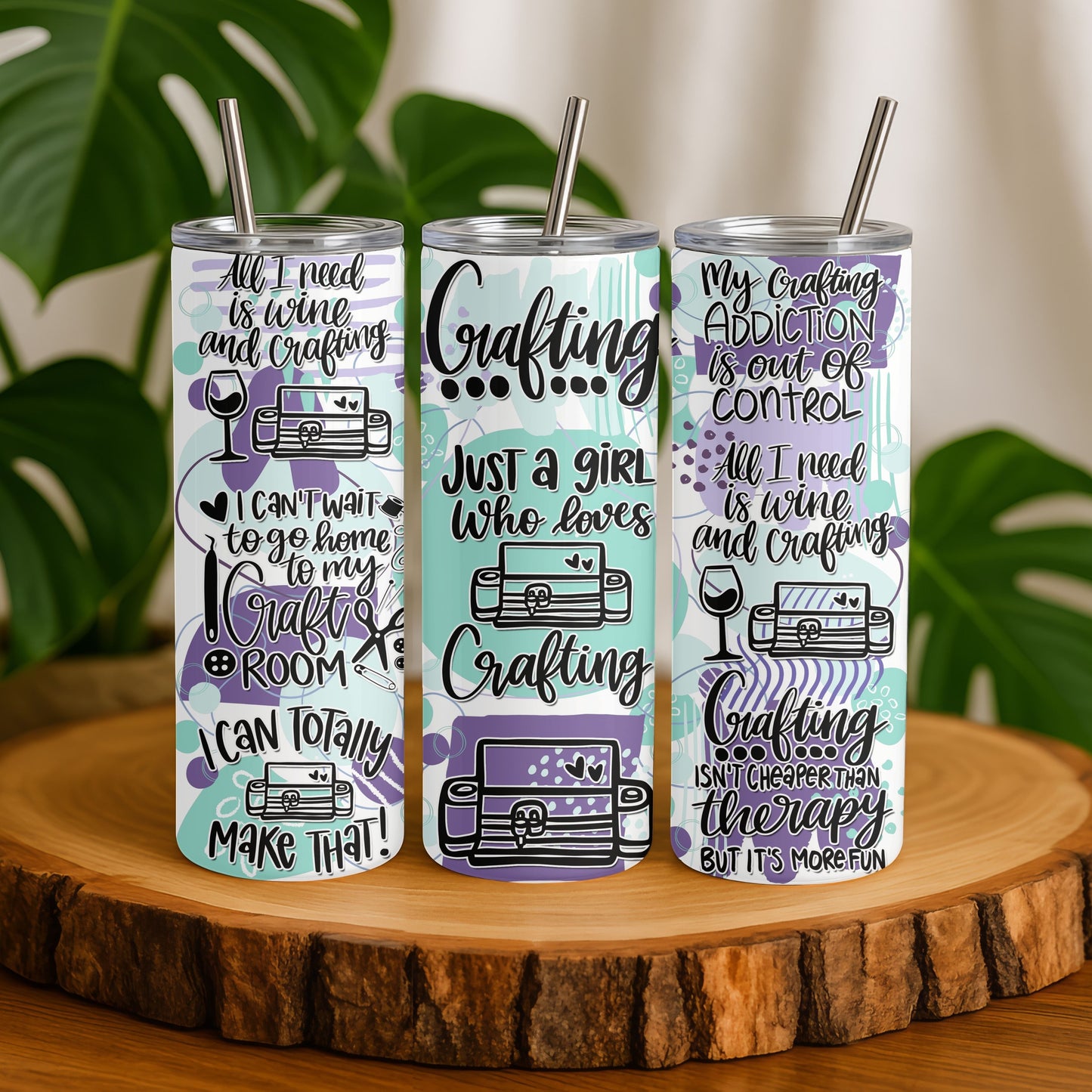 Just a Girl Who Loves Crafting 20 oz. Skinny Tumbler