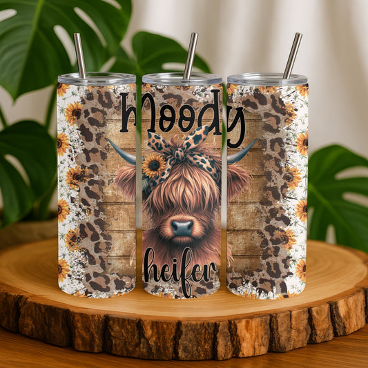 Moody Heifer 20 oz. Skinny Tumbler