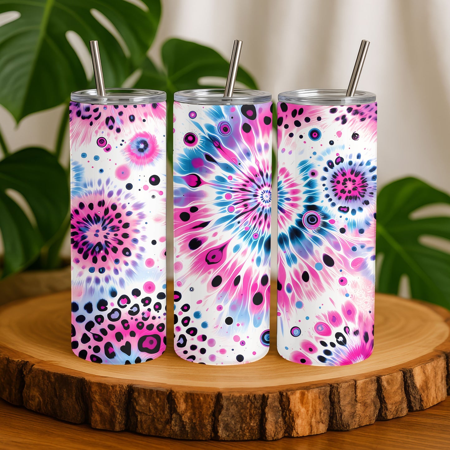 Pink Tie Dye 20 oz. Skinny Tumbler
