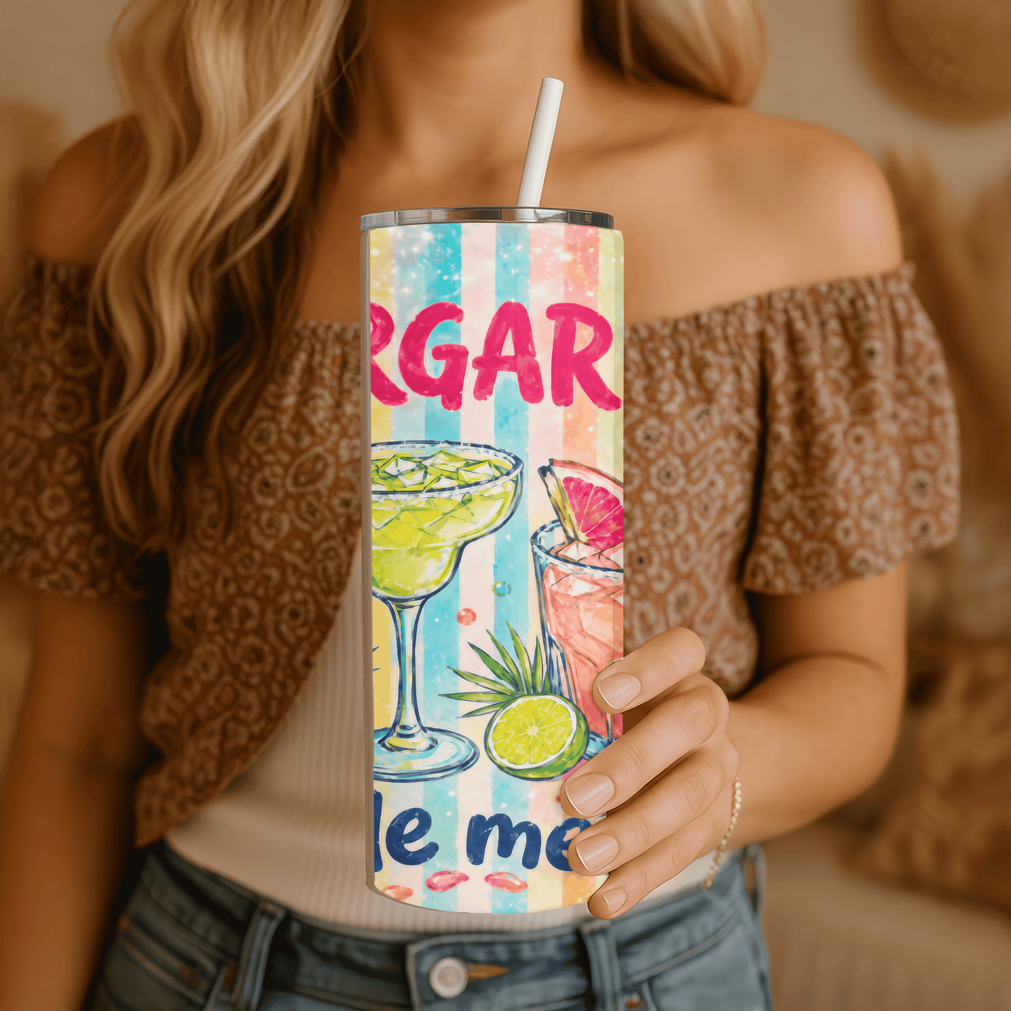 Margaritas made me do it 20 oz,  Skinny Tumbler