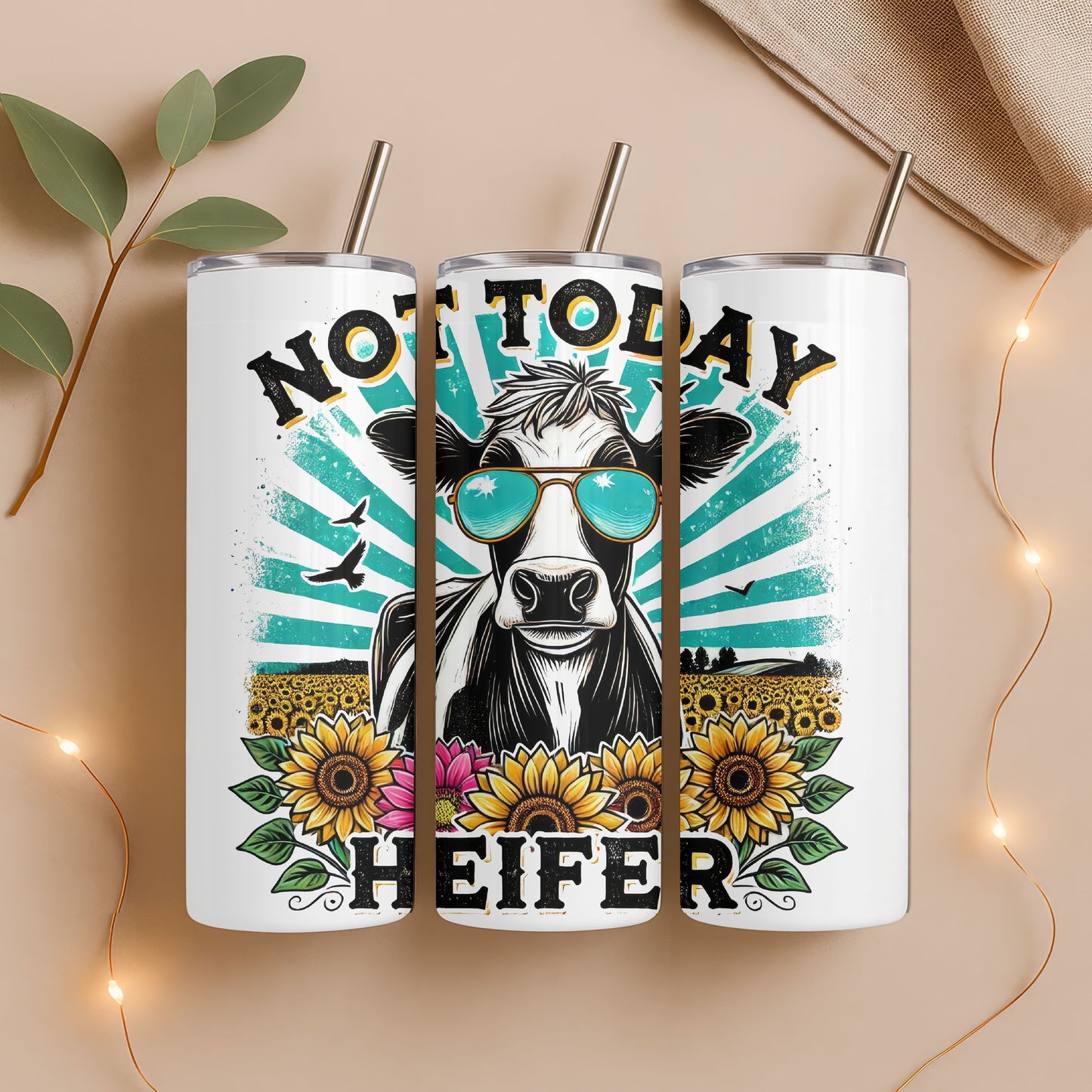 Not Today Heifer 20 oz. Skinny Tumbler