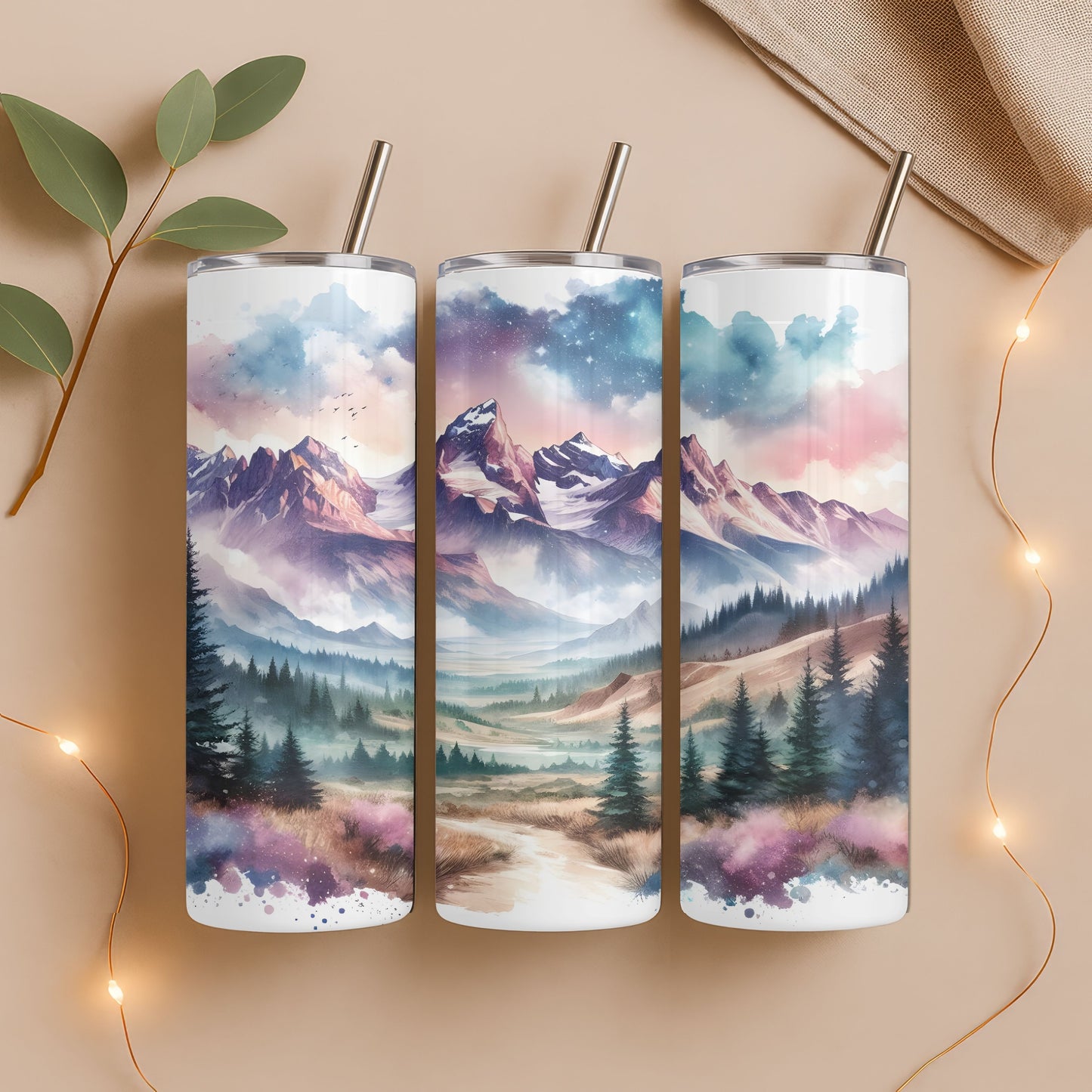 Mountain Landscape 20 oz. Skinny Tumbler