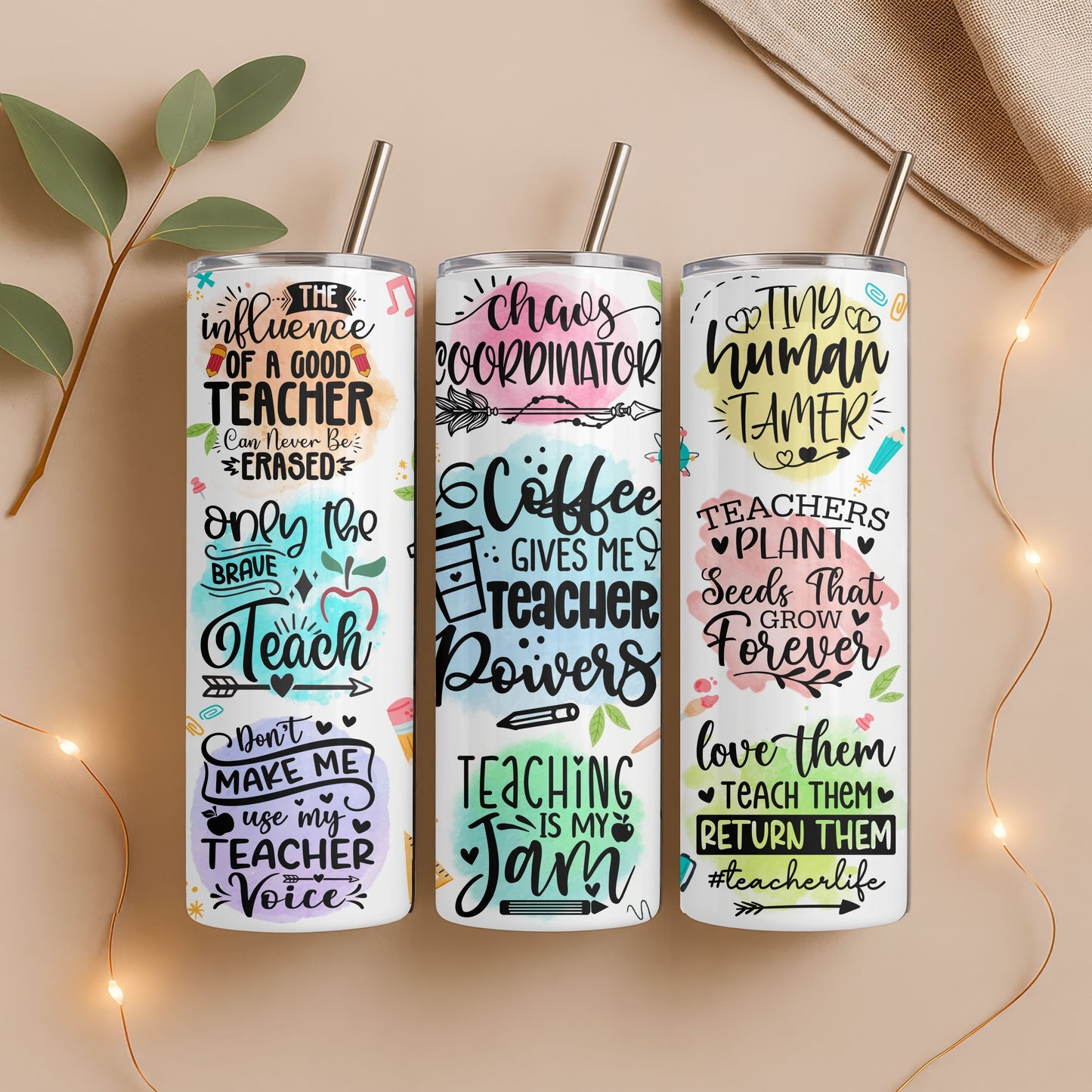 Teacher Powers  20 oz. Skinny Tumbler