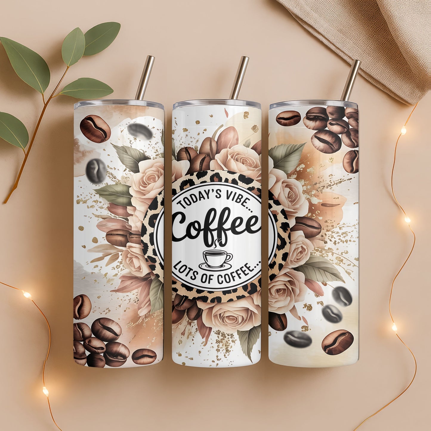 Today's Vibe...Coffee 20 oz. Skinny Tumbler