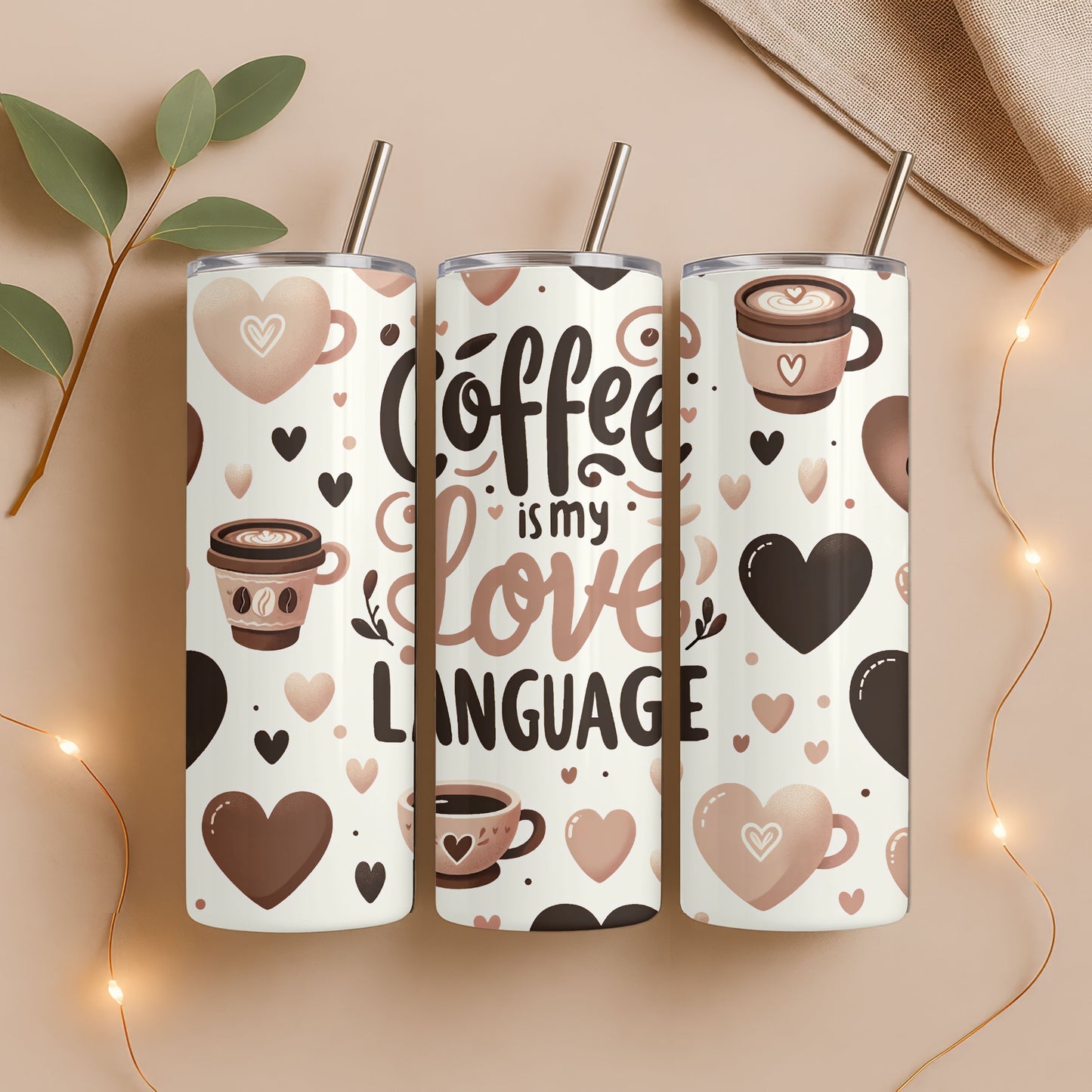 Coffee is my Love Language 20 oz. Skinny Tumbler