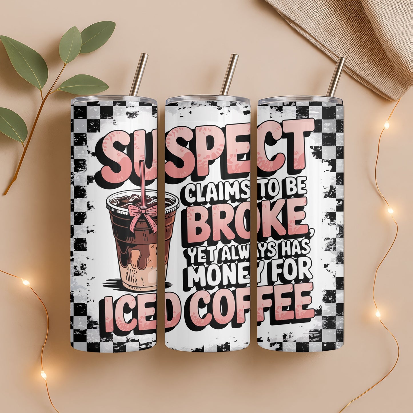 Suspect Claims Broke Iced Coffee Trend 20 oz. Skinny Tumbler