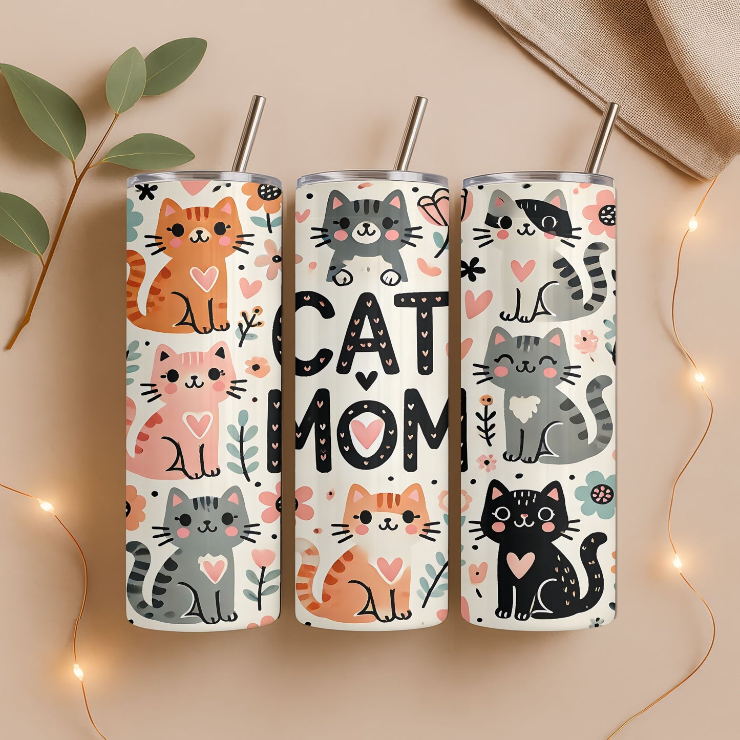 Cat Mom 20 oz. Skinny Tumbler