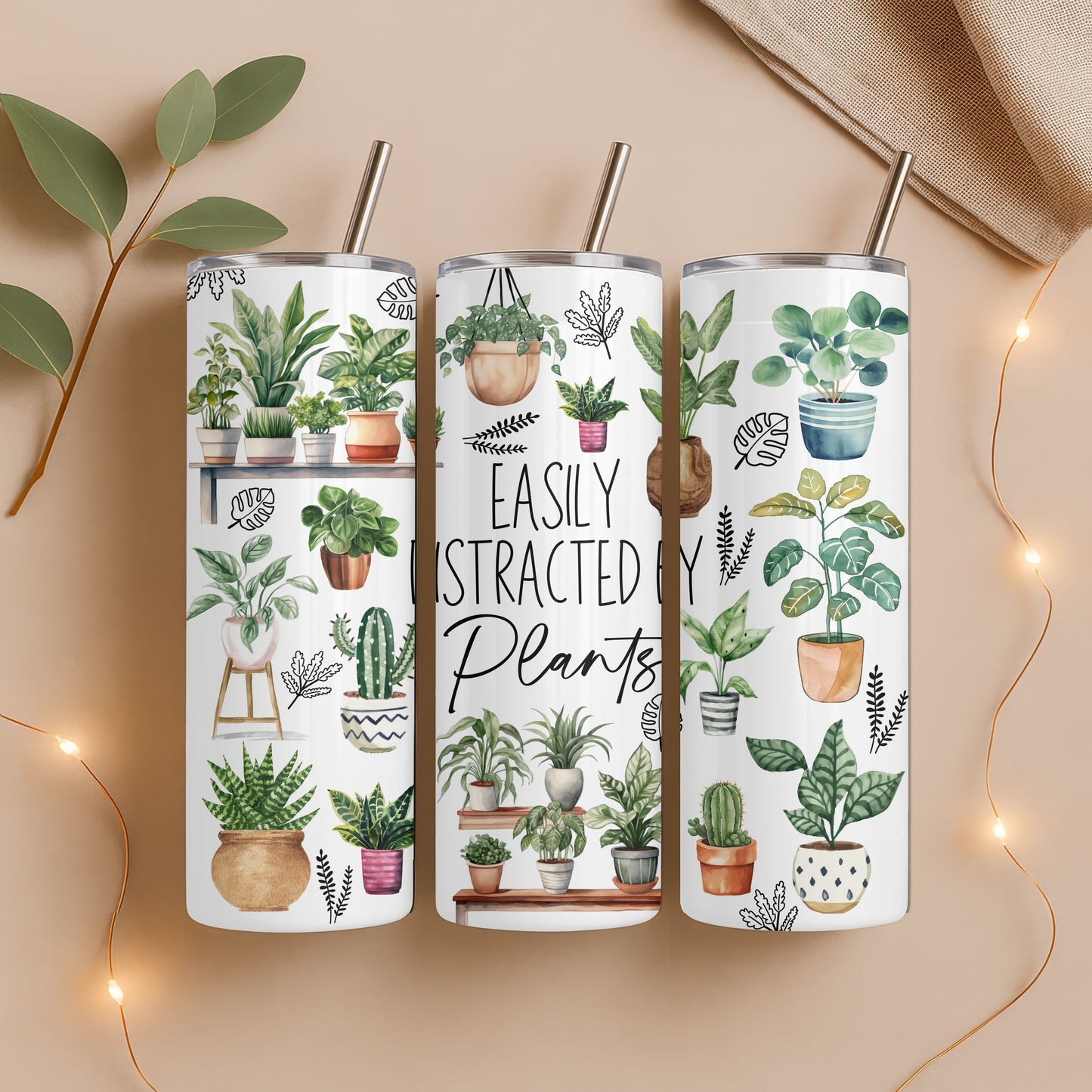 Easily Distracted by Plants 20 oz. Skinny Tumbler