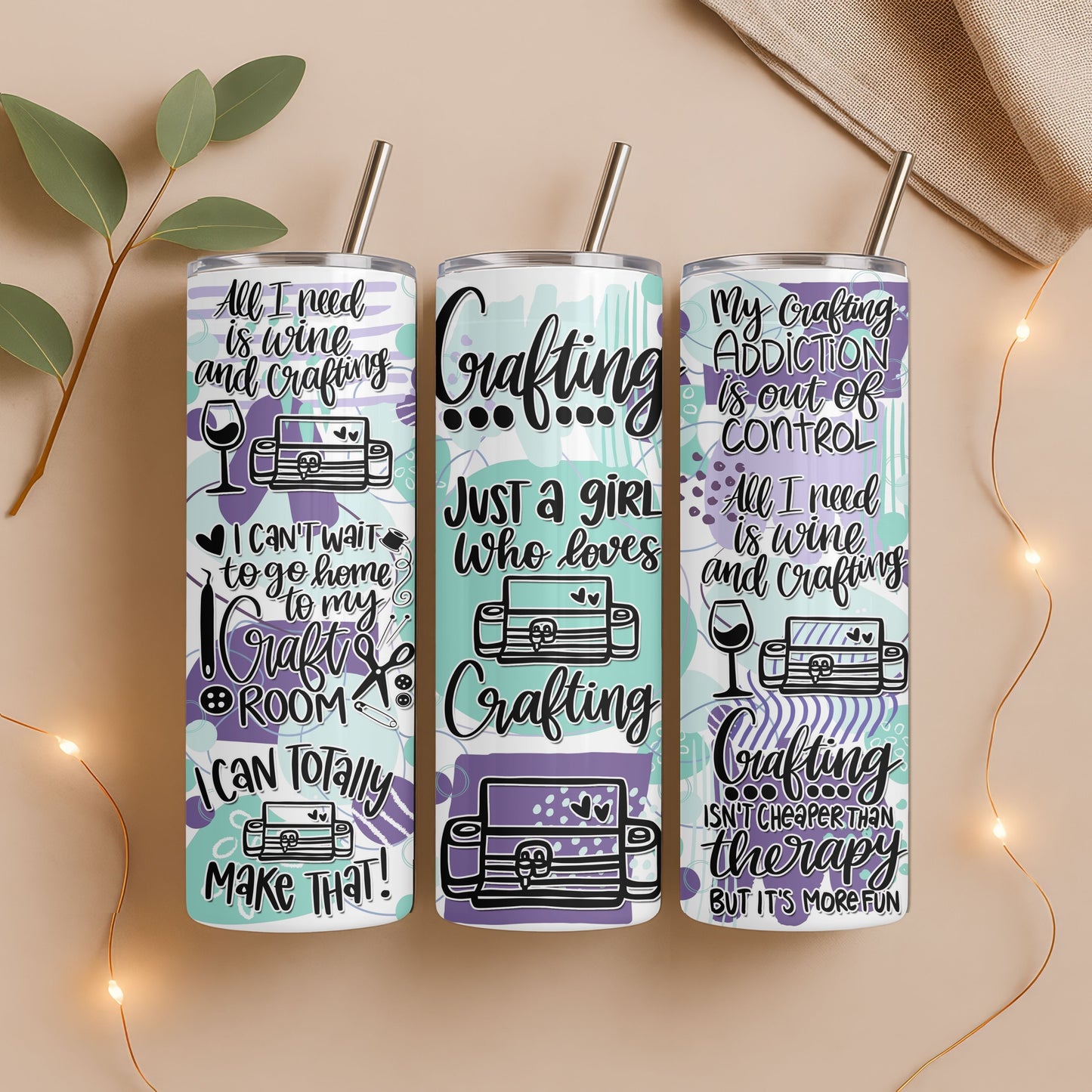 Just a Girl Who Loves Crafting 20 oz. Skinny Tumbler