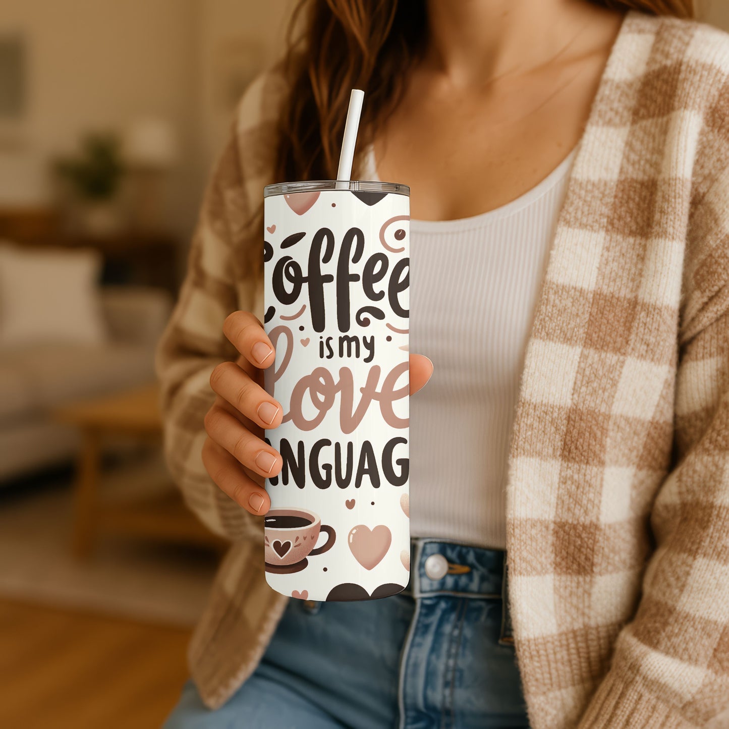 Coffee is my Love Language 20 oz. Skinny Tumbler