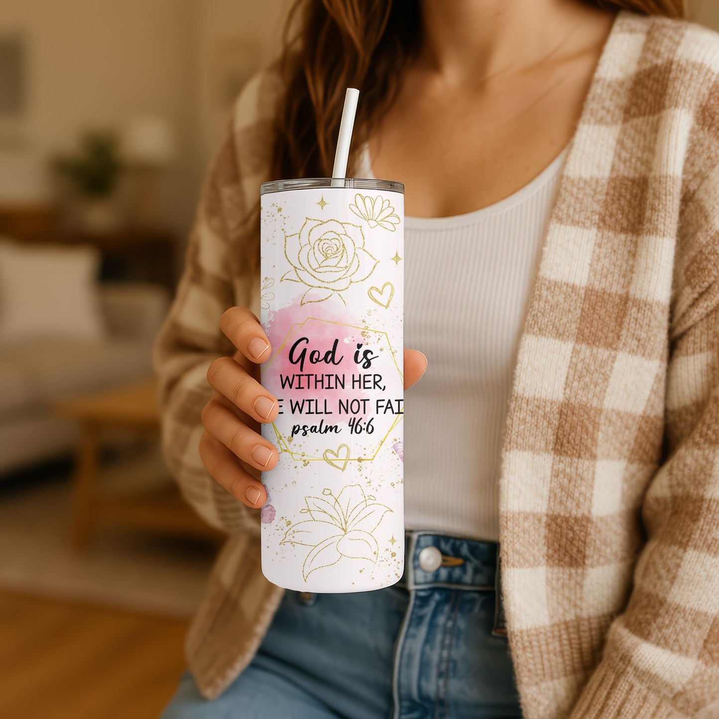 Faith Bible Verse 20 oz. Skinny Tumbler