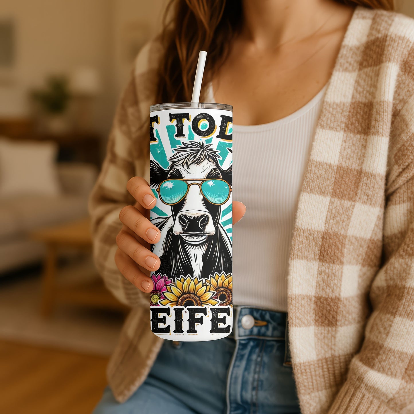 Not Today Heifer 20 oz. Skinny Tumbler