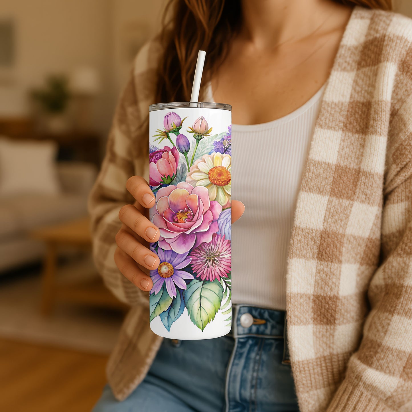 Springtime Floral 20 oz. Skinny Tumbler