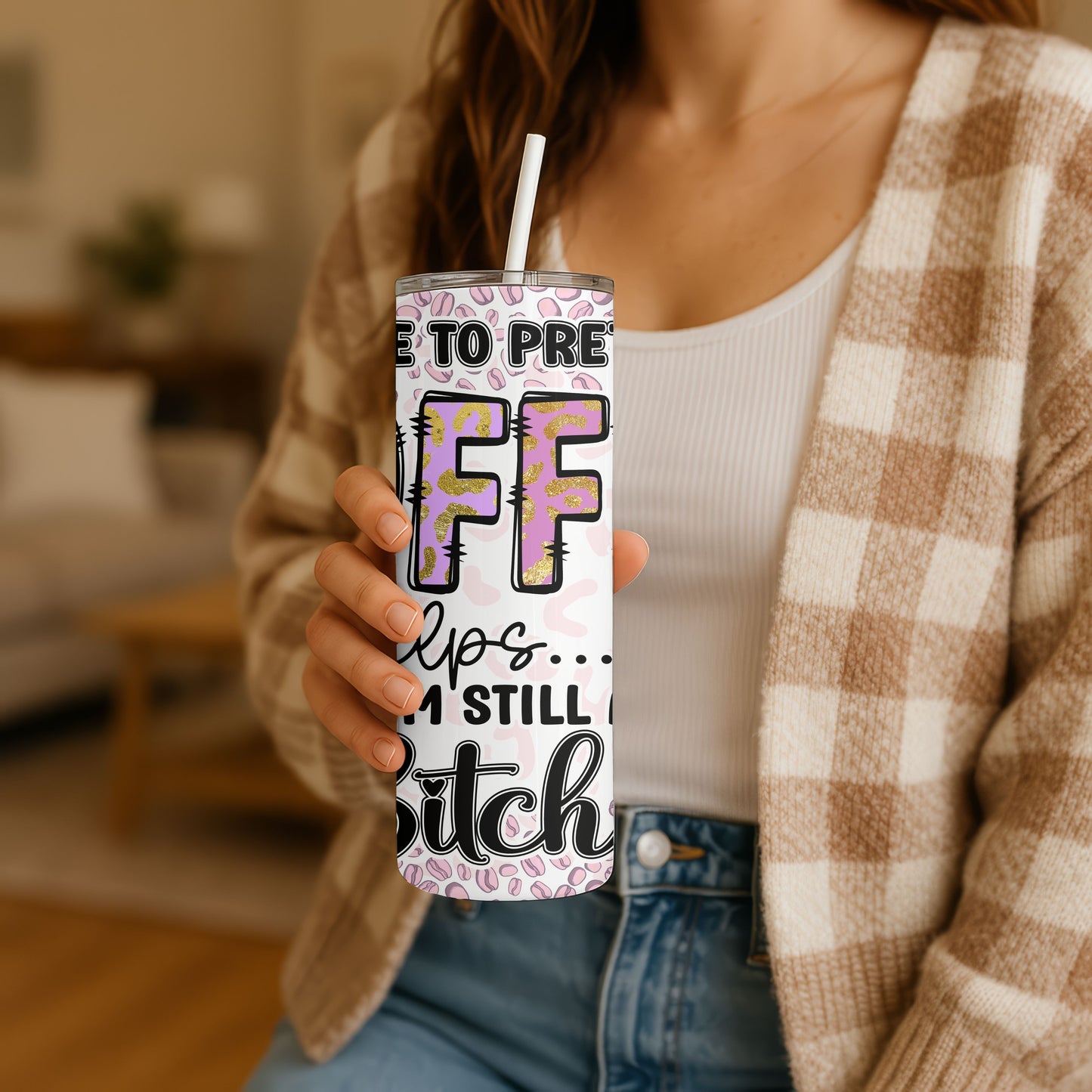 Pretend Coffee Helps 20 oz. Skinny Tumbler