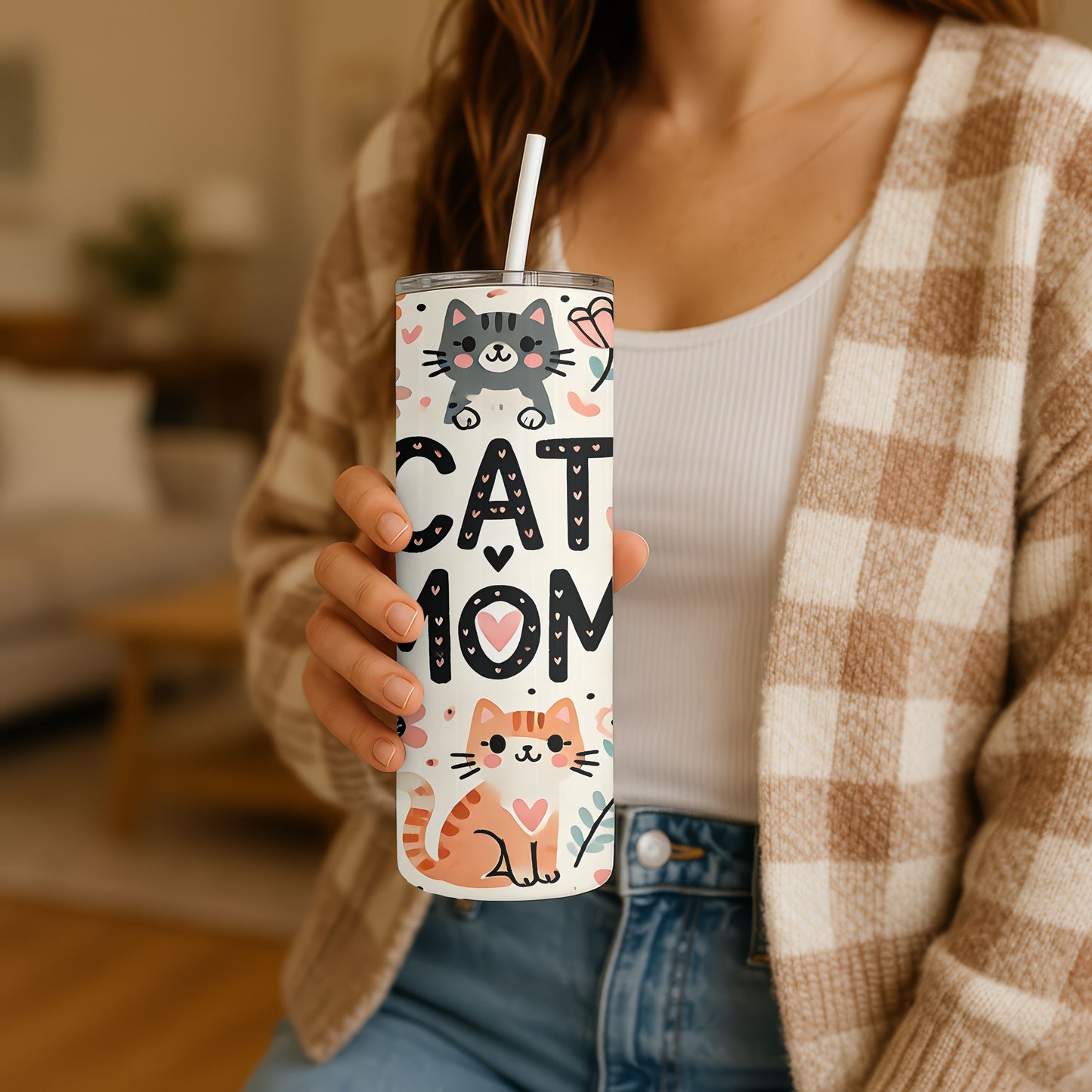 Cat Mom 20 oz. Skinny Tumbler