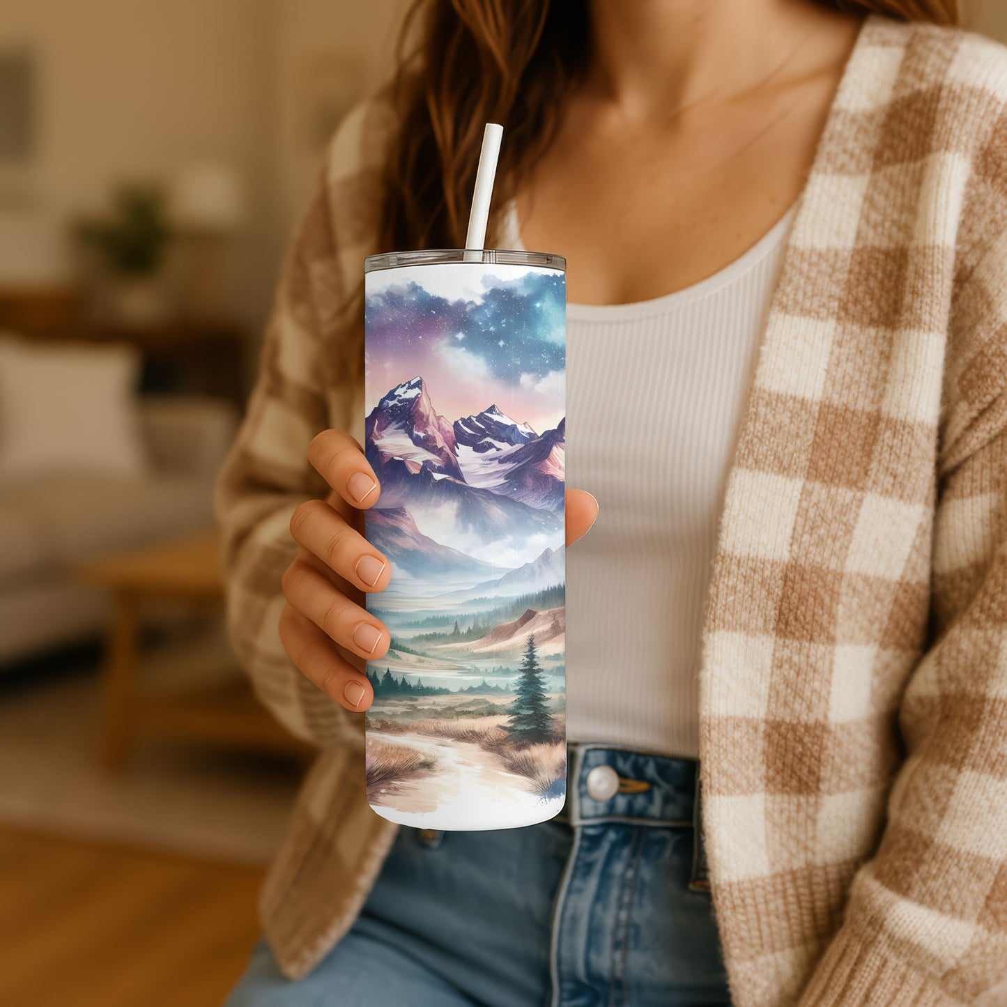 Mountain Landscape 20 oz. Skinny Tumbler