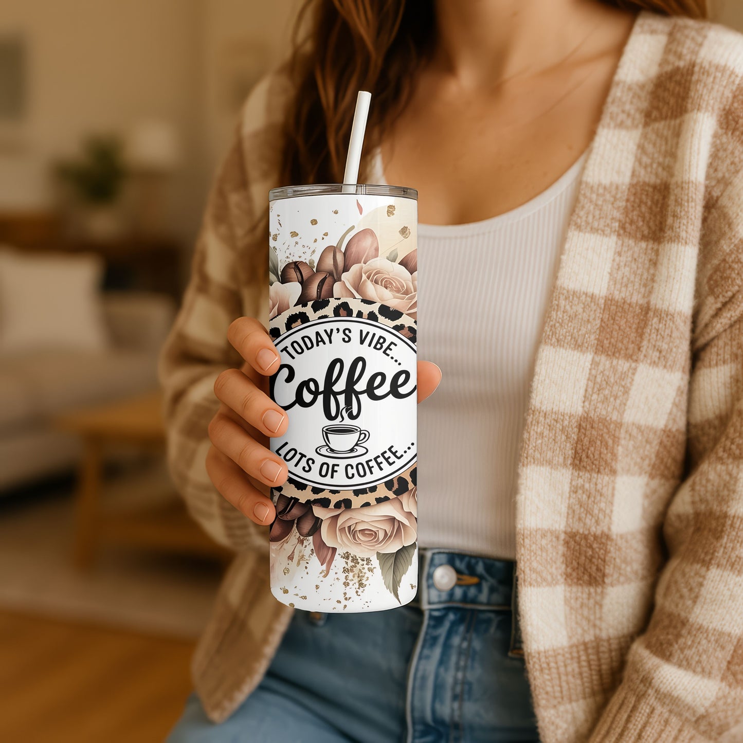 Today's Vibe...Coffee 20 oz. Skinny Tumbler