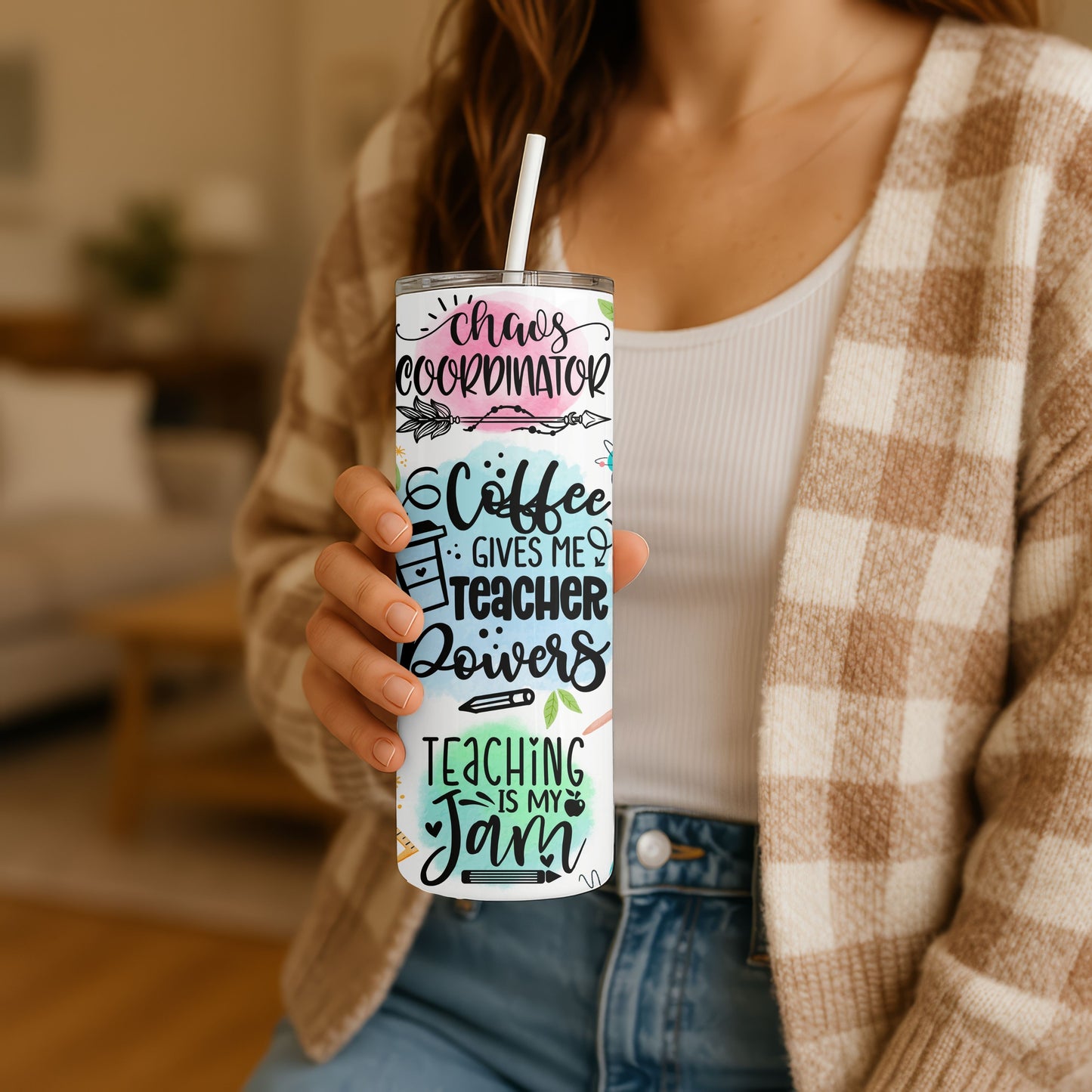 Teacher Powers  20 oz. Skinny Tumbler