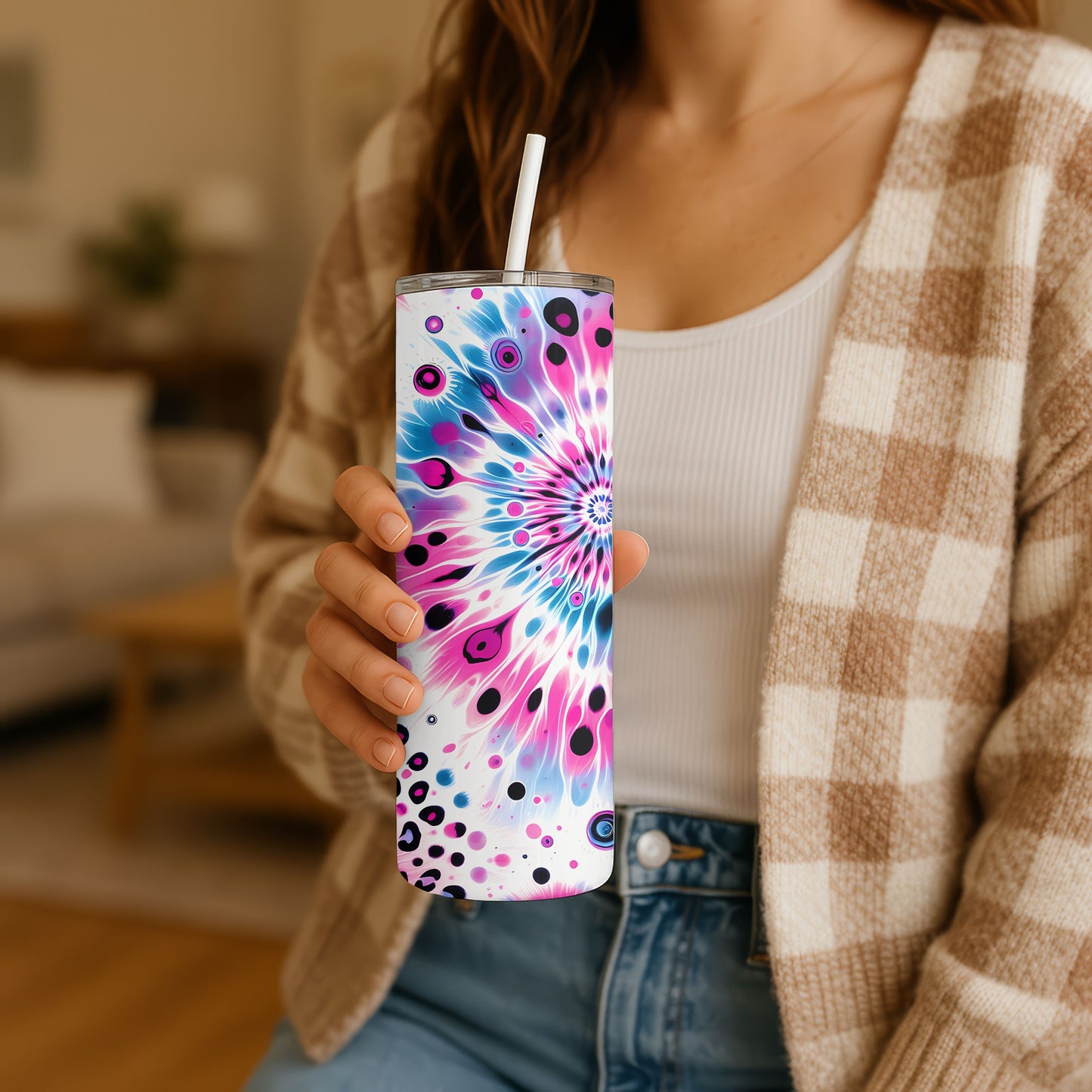 Pink Tie Dye 20 oz. Skinny Tumbler