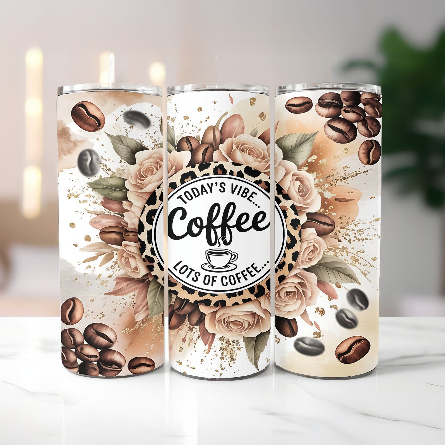 Today's Vibe...Coffee 20 oz. Skinny Tumbler