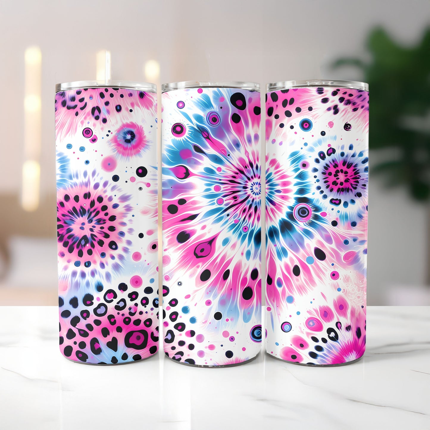 Pink Tie Dye 20 oz. Skinny Tumbler