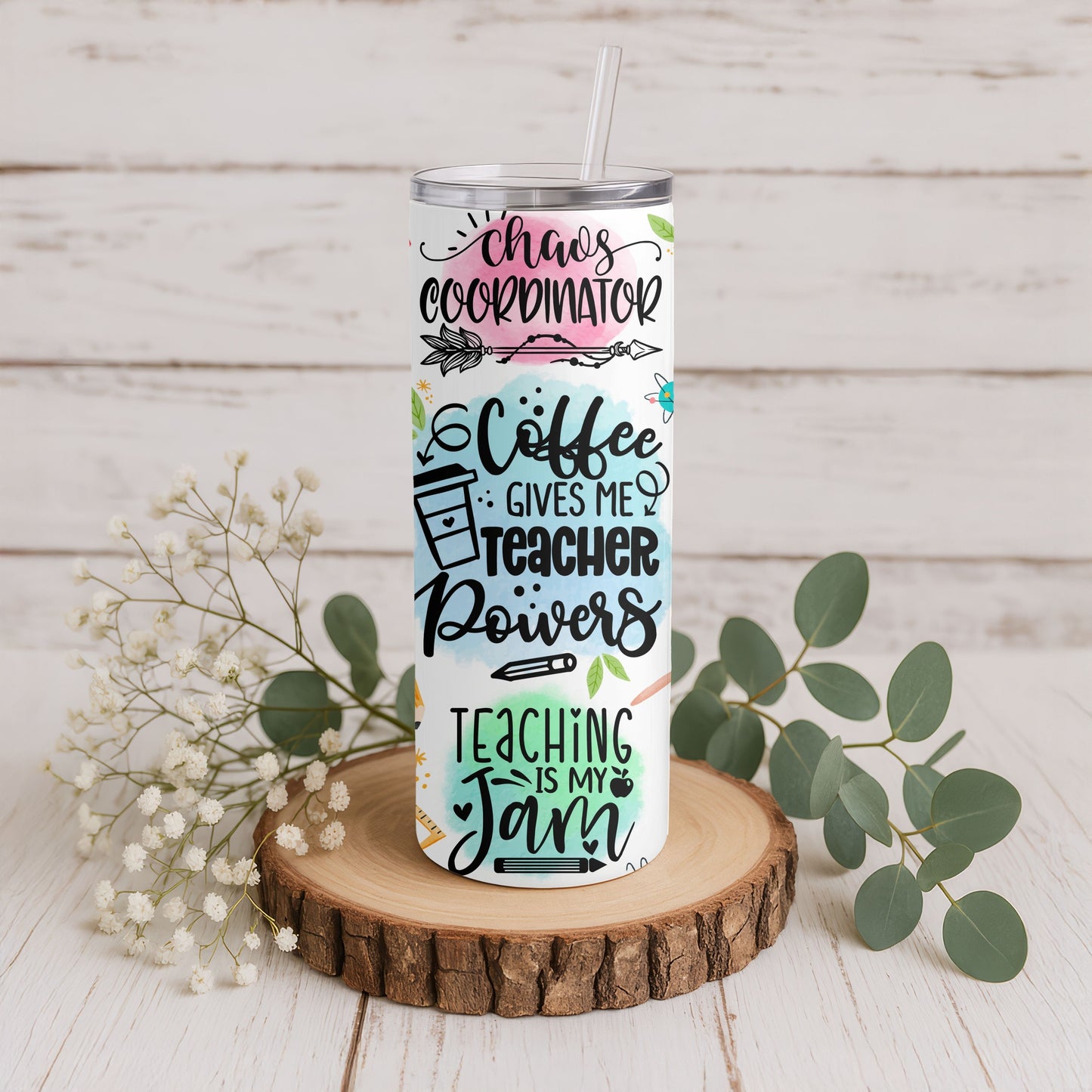 Teacher Powers  20 oz. Skinny Tumbler
