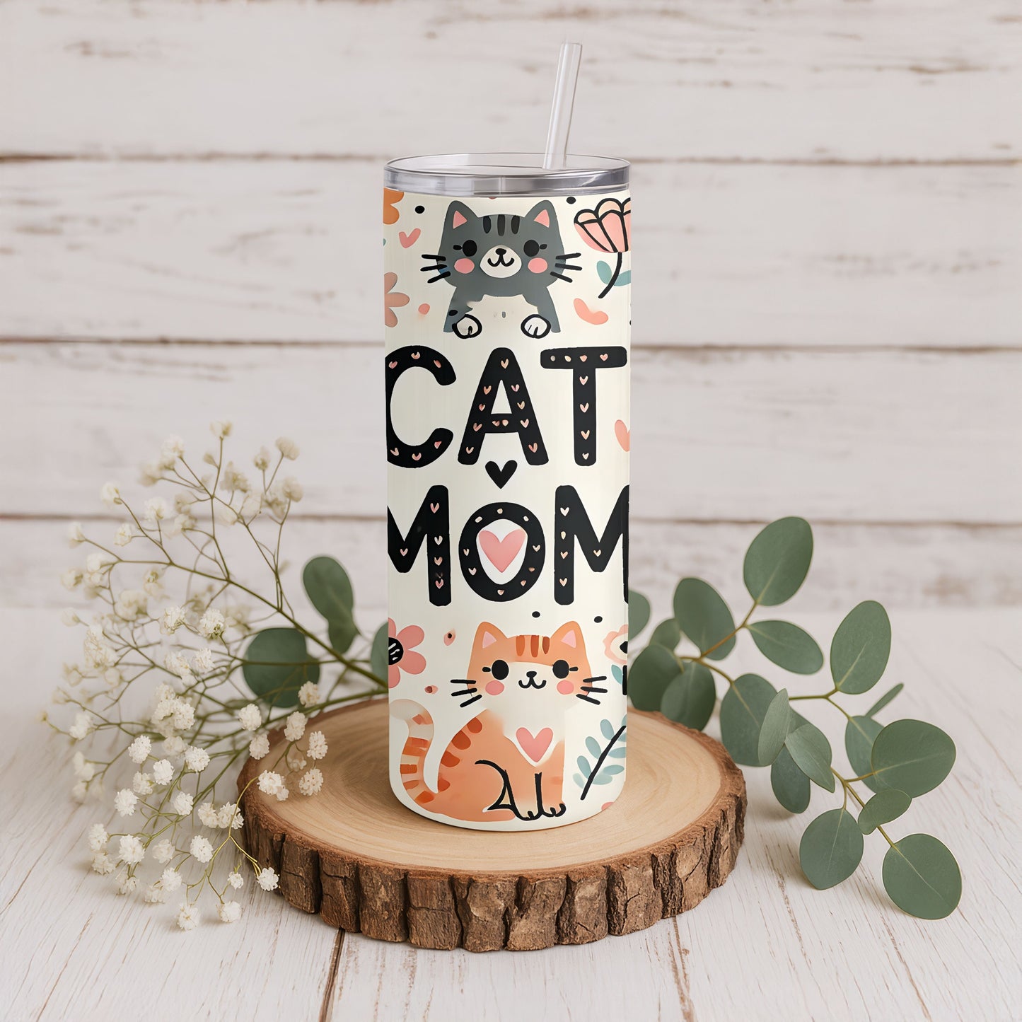 Cat Mom 20 oz. Skinny Tumbler