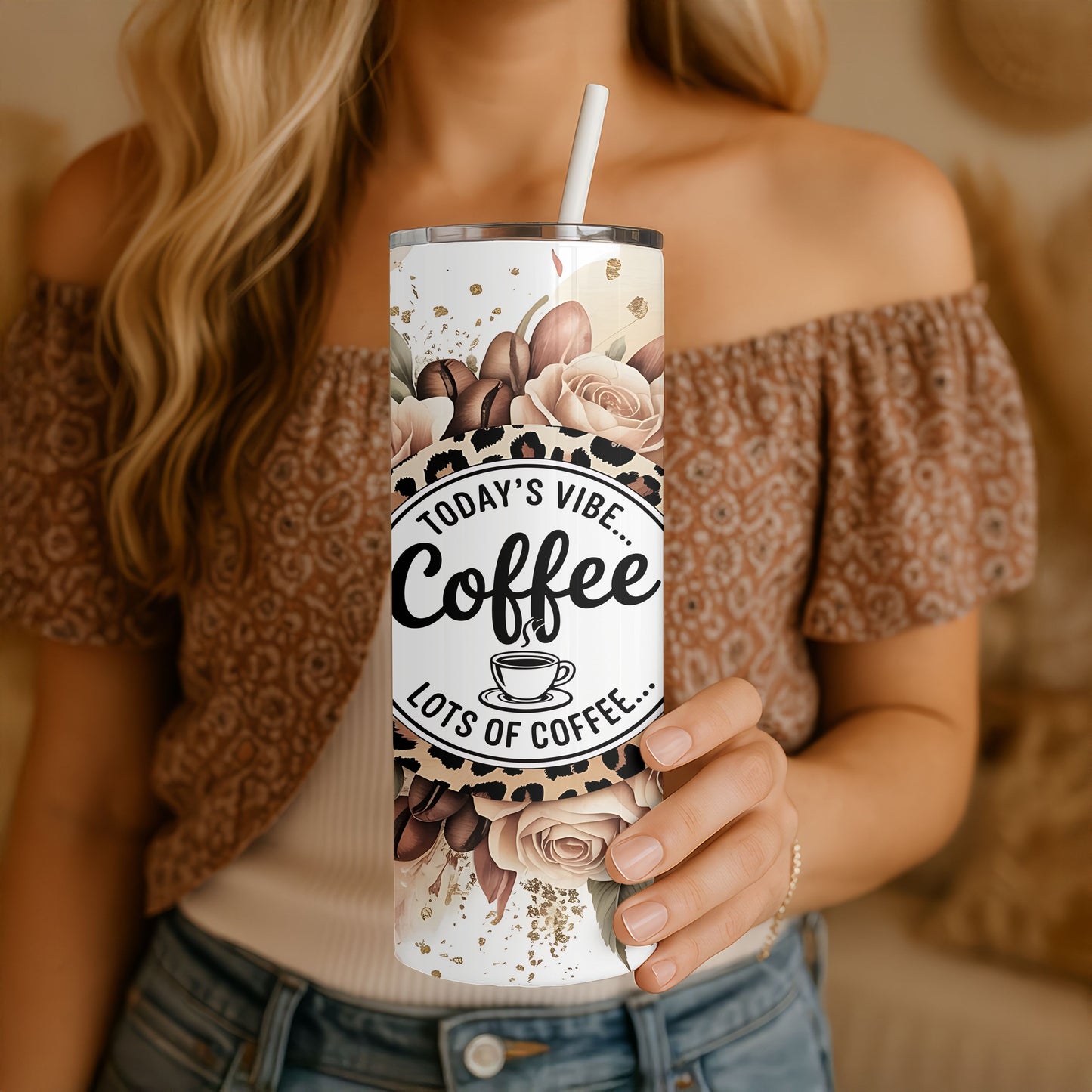 Today's Vibe...Coffee 20 oz. Skinny Tumbler