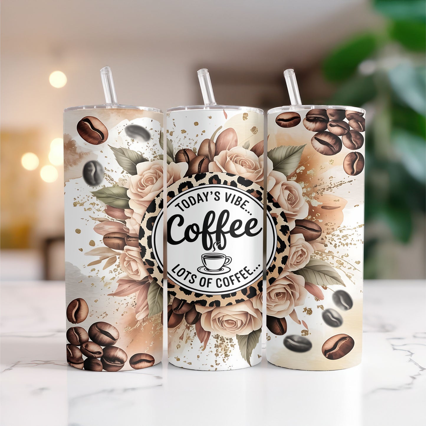 Today's Vibe...Coffee 20 oz. Skinny Tumbler
