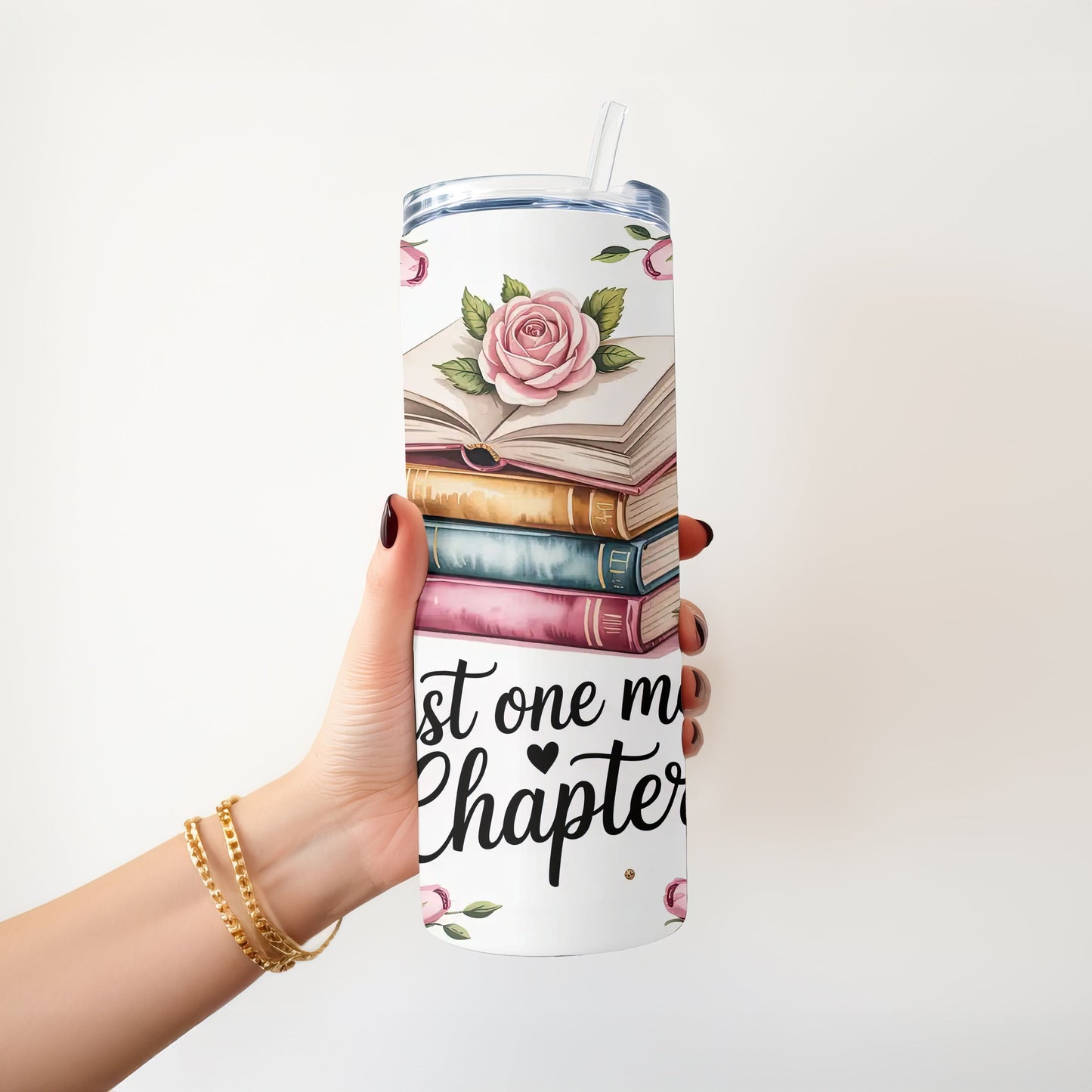 Just One More Chapter Book Lovers  20 oz. Skinny Tumbler