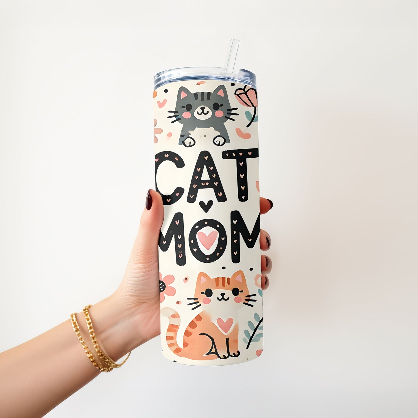 Cat Mom 20 oz. Skinny Tumbler
