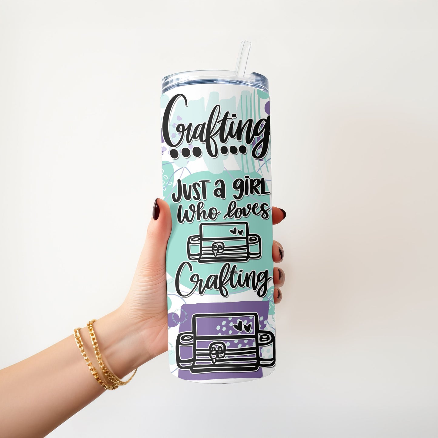 Just a Girl Who Loves Crafting 20 oz. Skinny Tumbler
