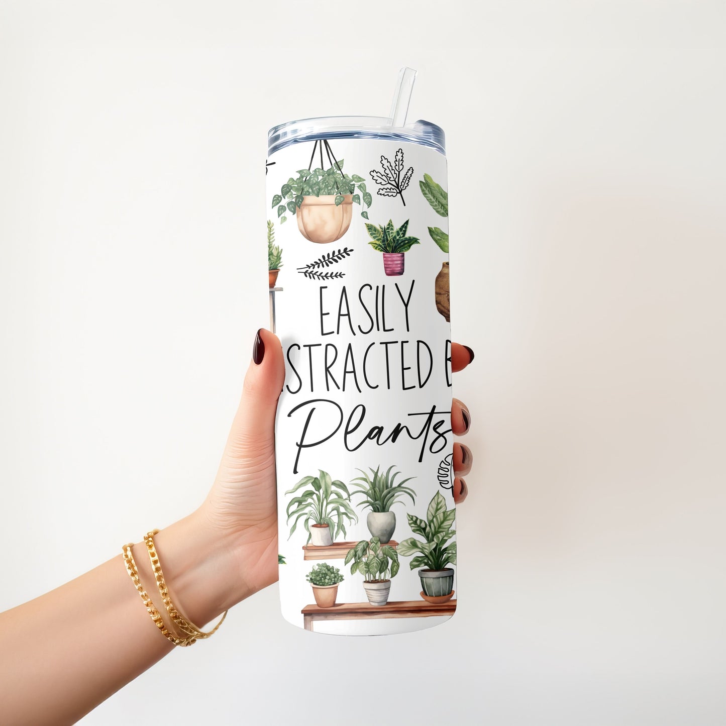 Easily Distracted by Plants 20 oz. Skinny Tumbler