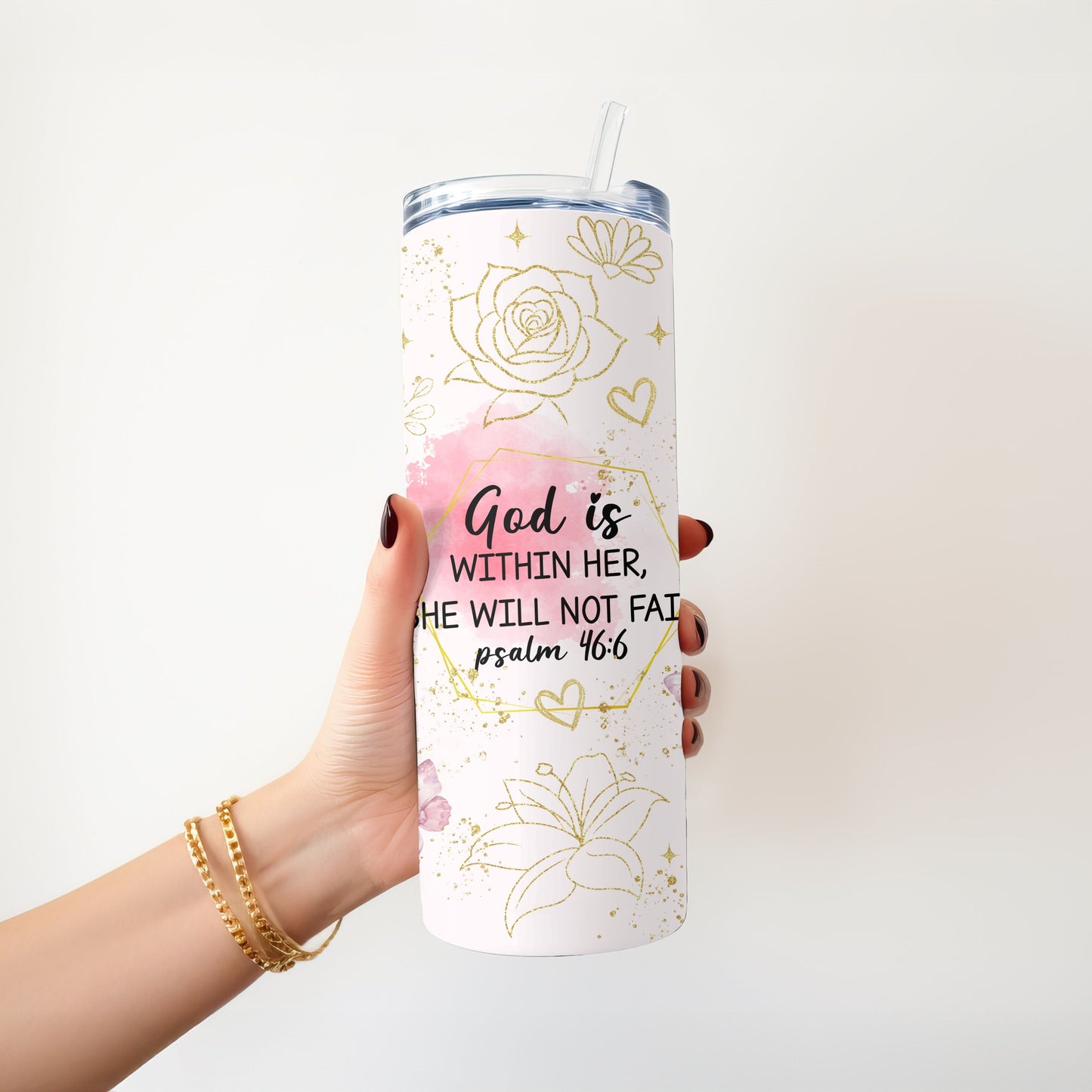 Faith Bible Verse 20 oz. Skinny Tumbler