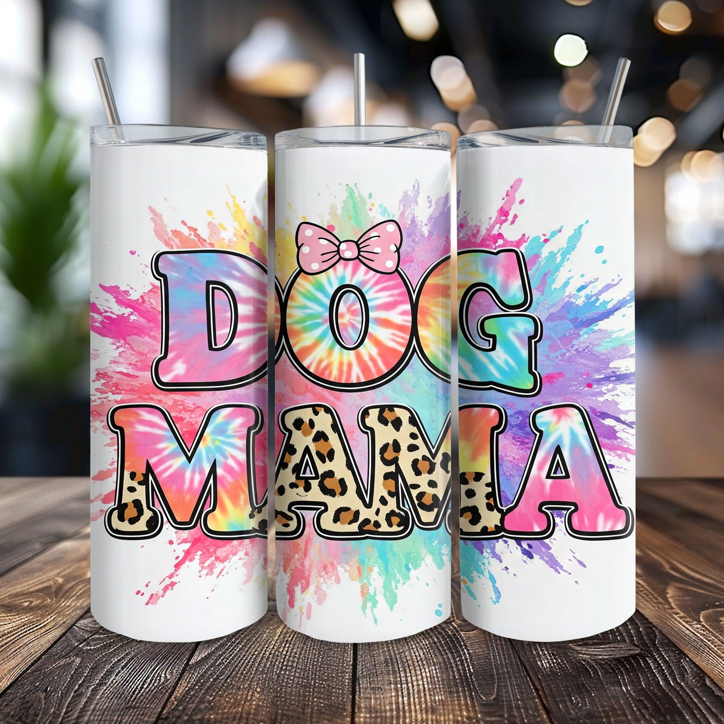 Dog Mama Tie Dye  20 oz. Skinny Tumbler