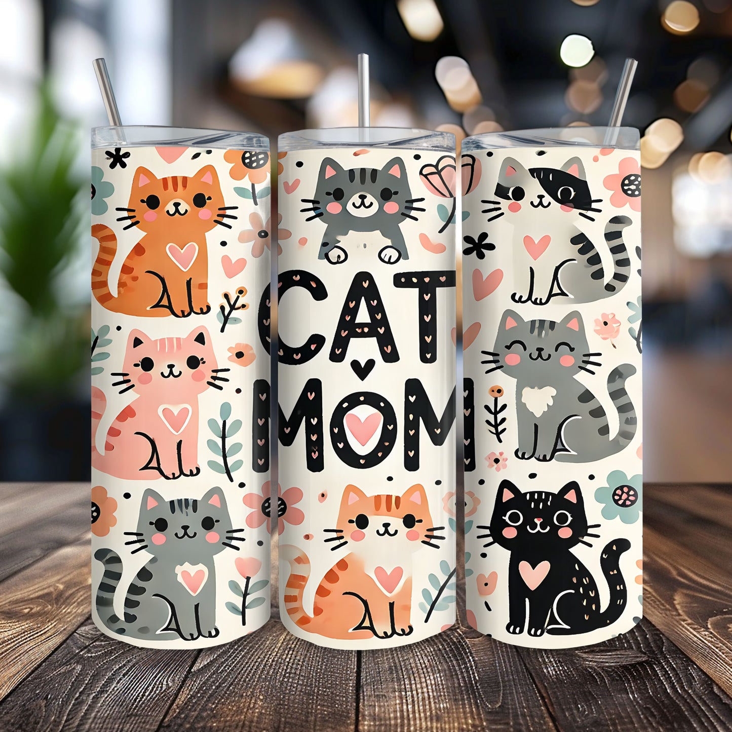 Cat Mom 20 oz. Skinny Tumbler
