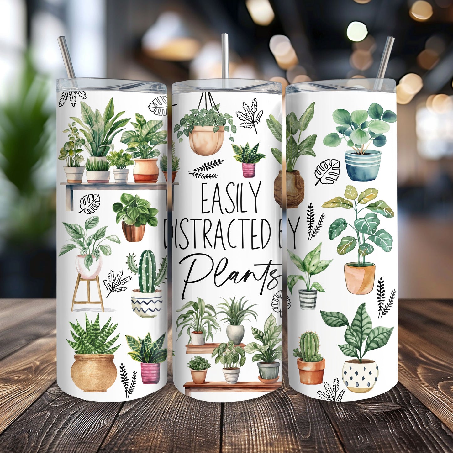 Easily Distracted by Plants 20 oz. Skinny Tumbler
