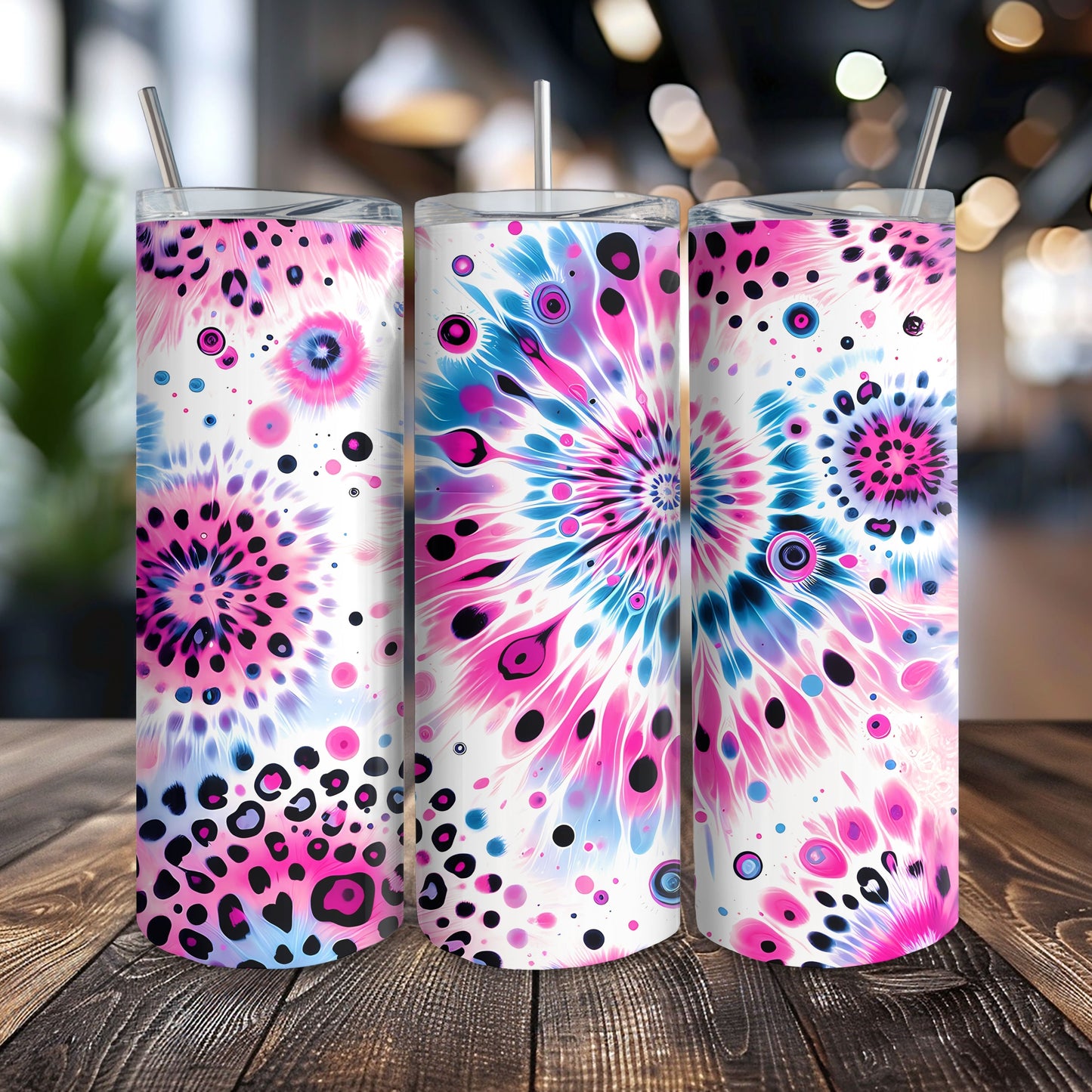 Pink Tie Dye 20 oz. Skinny Tumbler