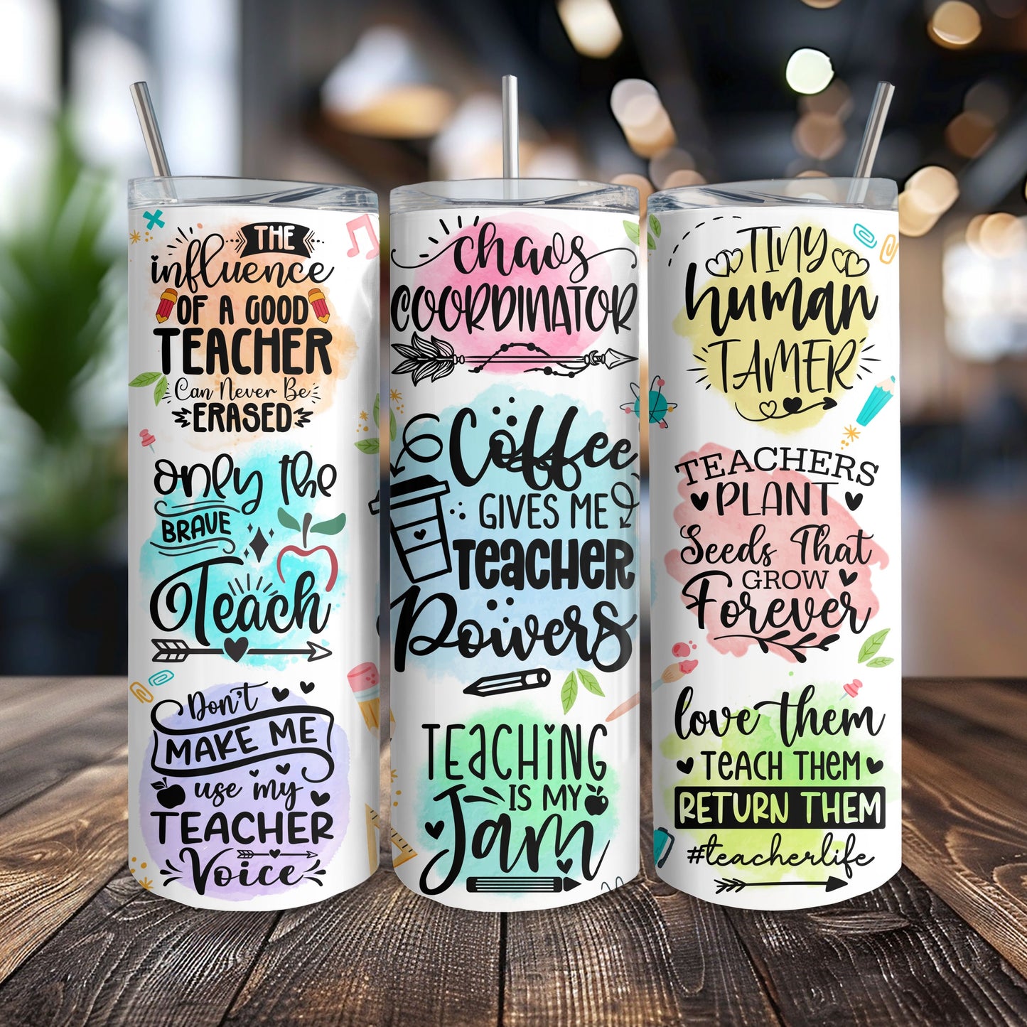 Teacher Powers  20 oz. Skinny Tumbler