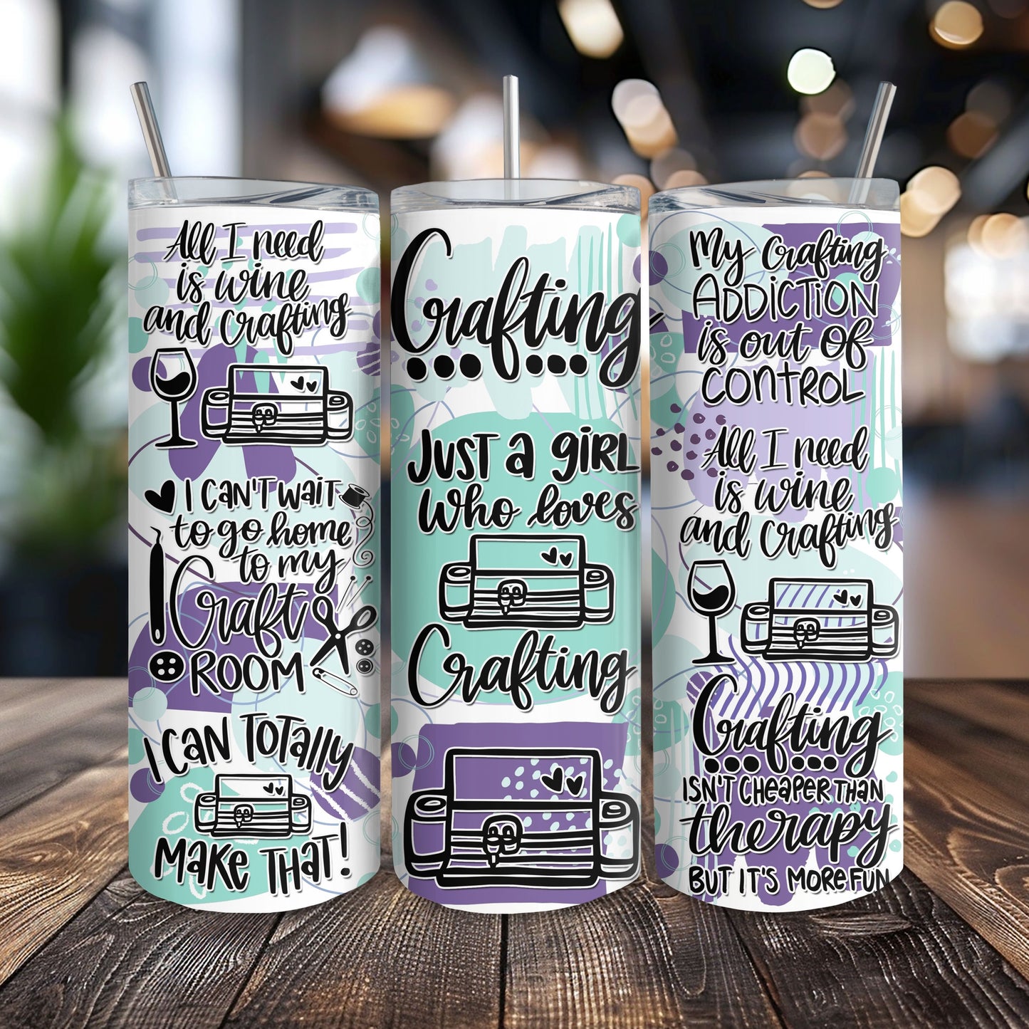 Just a Girl Who Loves Crafting 20 oz. Skinny Tumbler