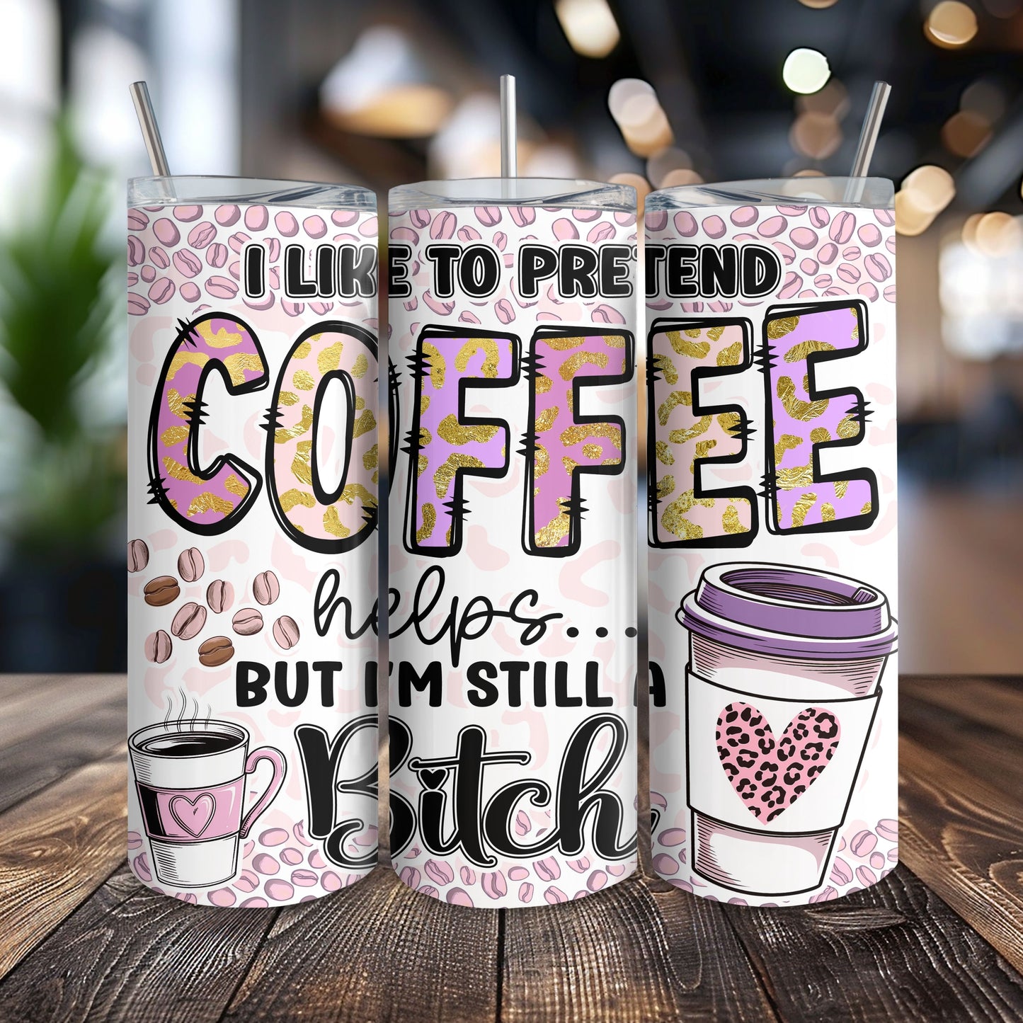 Pretend Coffee Helps 20 oz. Skinny Tumbler