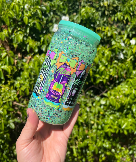 16 oz Acrylic Snow Globe Alani Glitter Tumbler